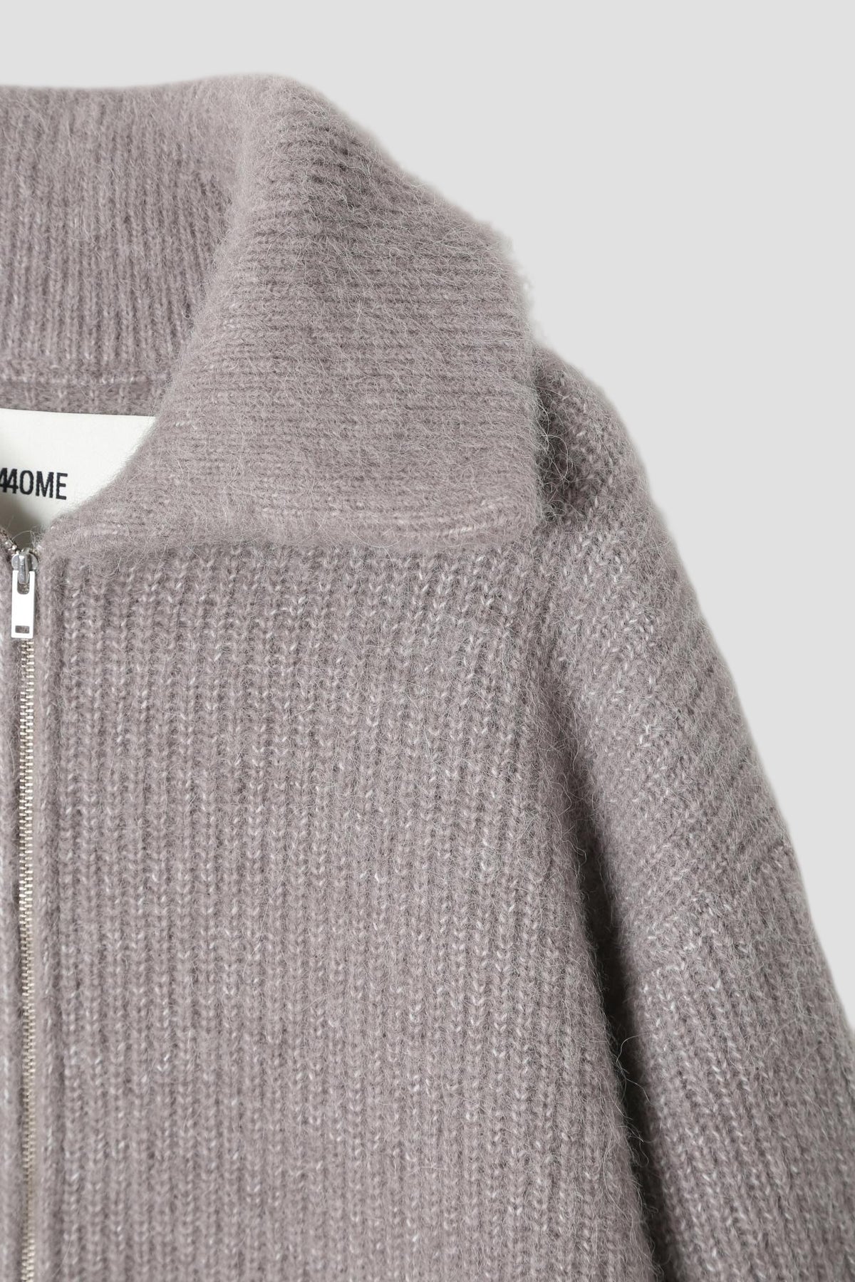 Alpaca Wool Zip Up in Driftwood - detail #colour_Driftwood