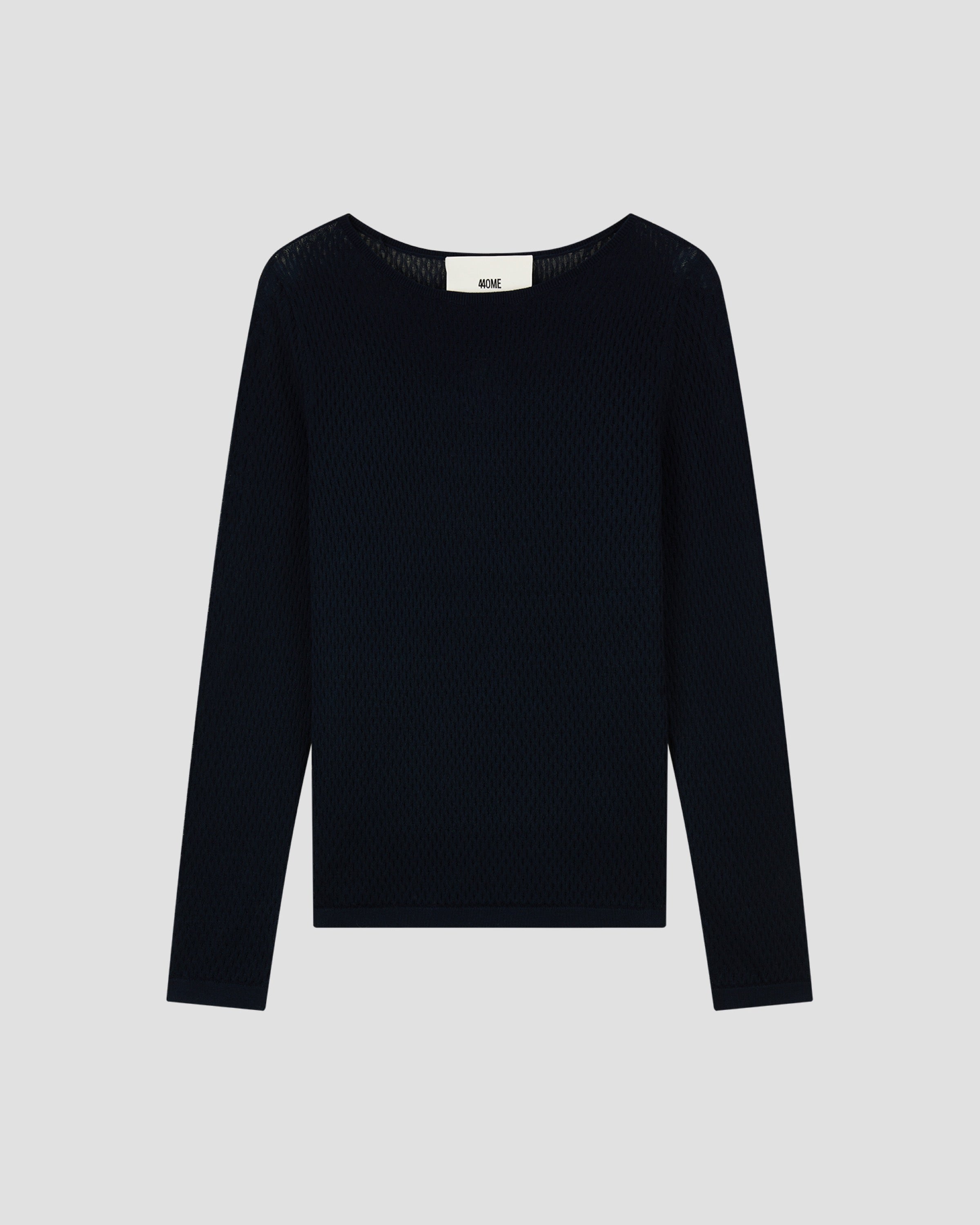 Cotton Mesh Long Sleeve Top – Fine Gauge Luxury Knit | 440ME