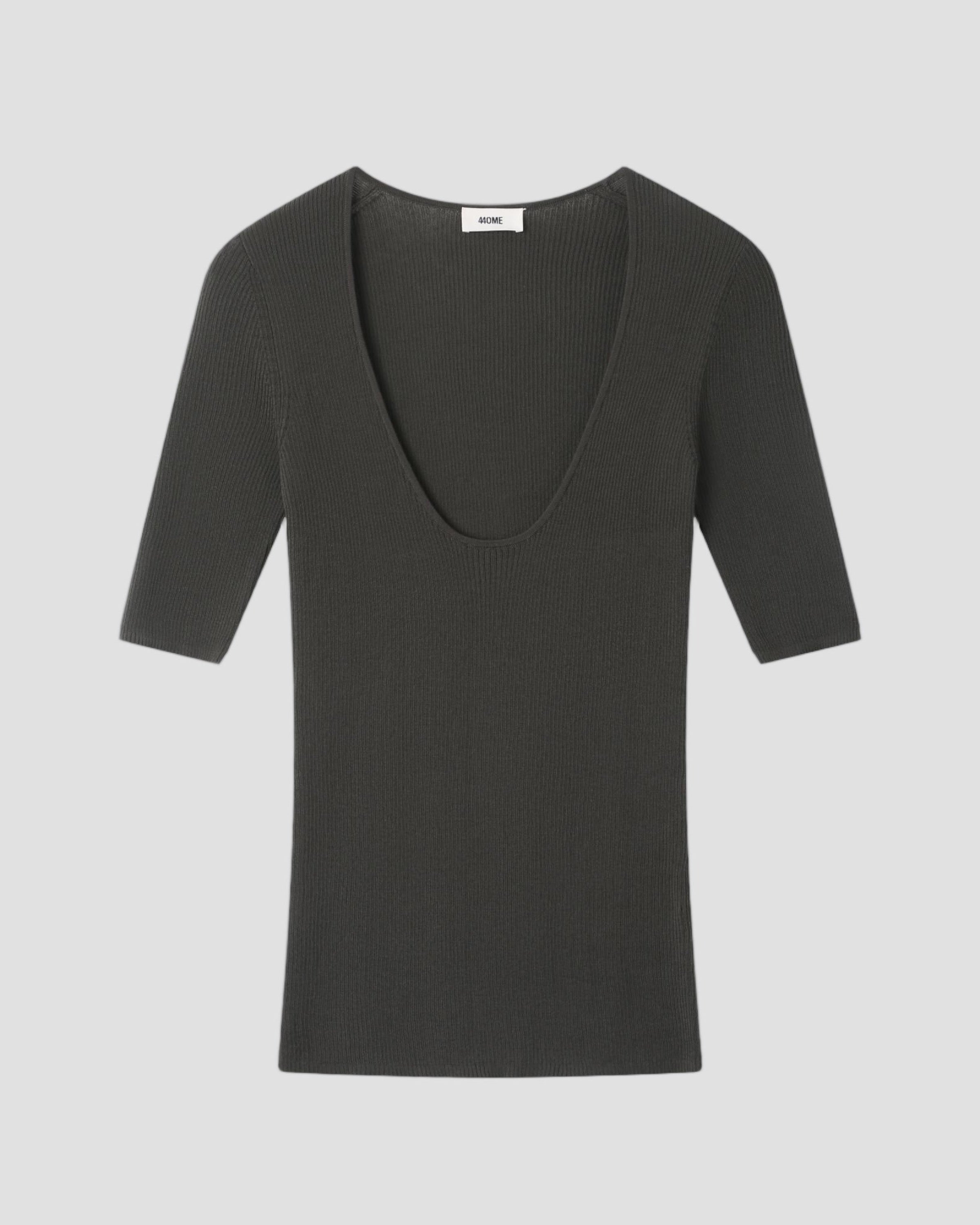 COTTON RIB SCOOP NECK