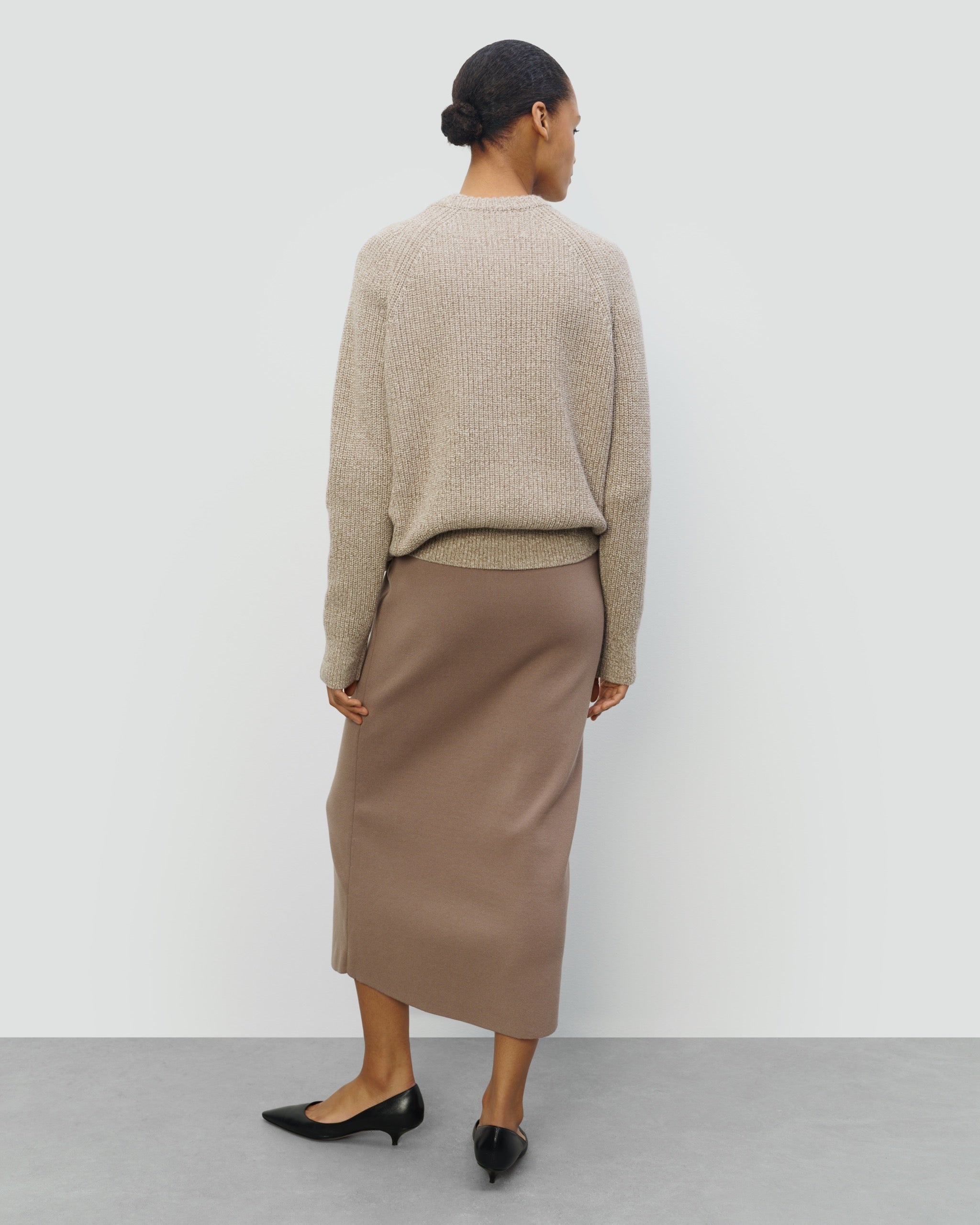 COTTON WOOL RIB CREWNECK