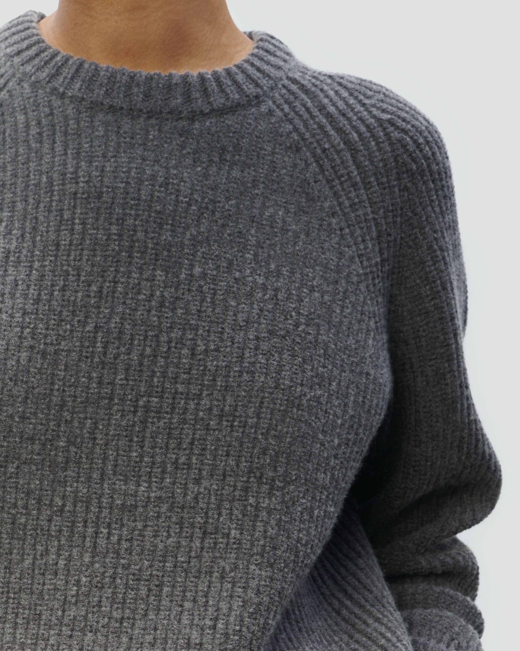 COTTON WOOL RIB CREWNECK