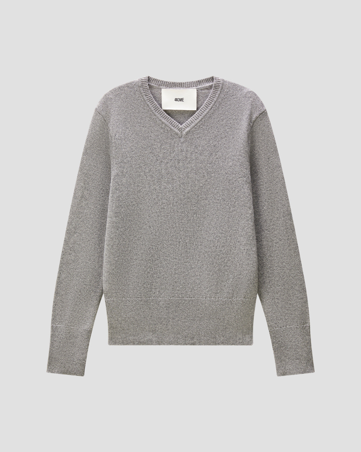 COTTON WOOL LIGHTWEIGHT VNECK in M.GREY