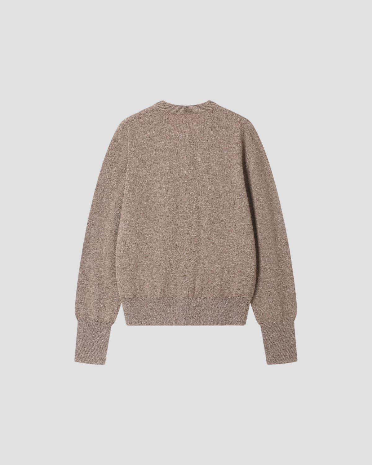 Cashmere Classic Cardigan in Driftwood - flat back #colour_Driftwood
