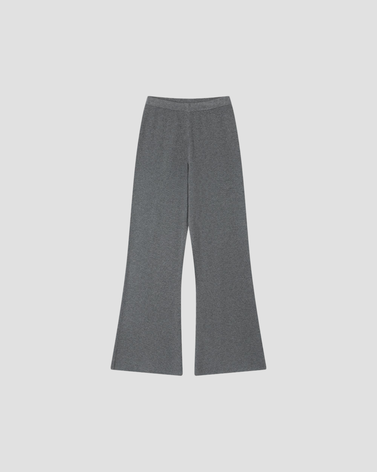 Cashmere Silk Flare Pant in Dark Grey - flat back #colour_Dark Grey