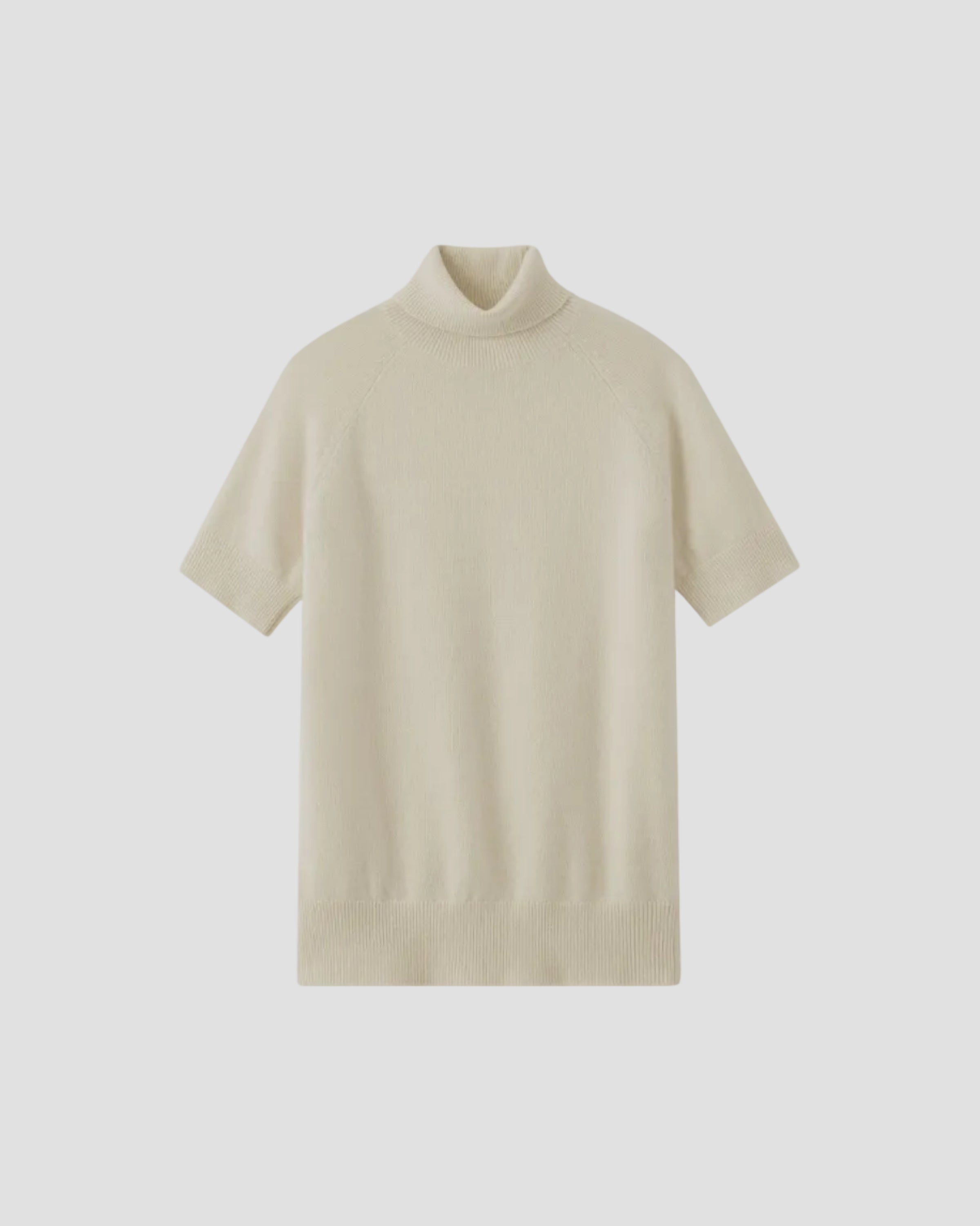 Wool Short Sleeve Turtleneck Sweater - Luxury Layering Essential