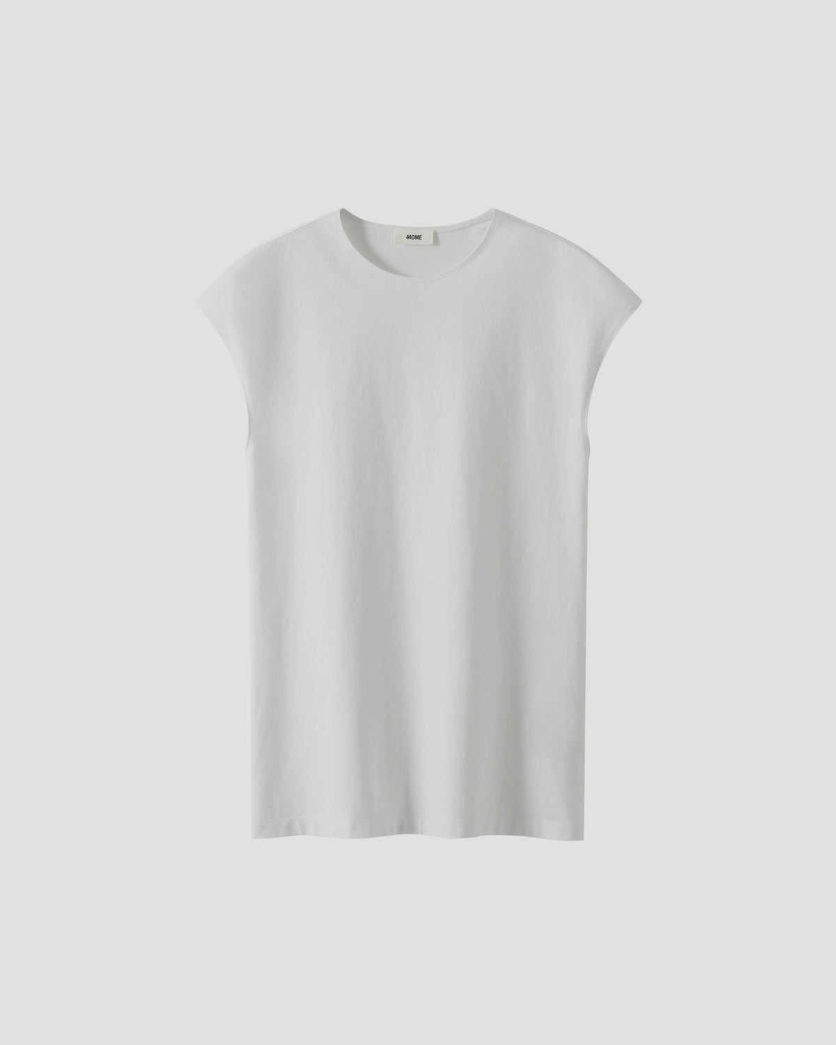 COTTON CAP SLEEVE TEE in WHITE - flat front