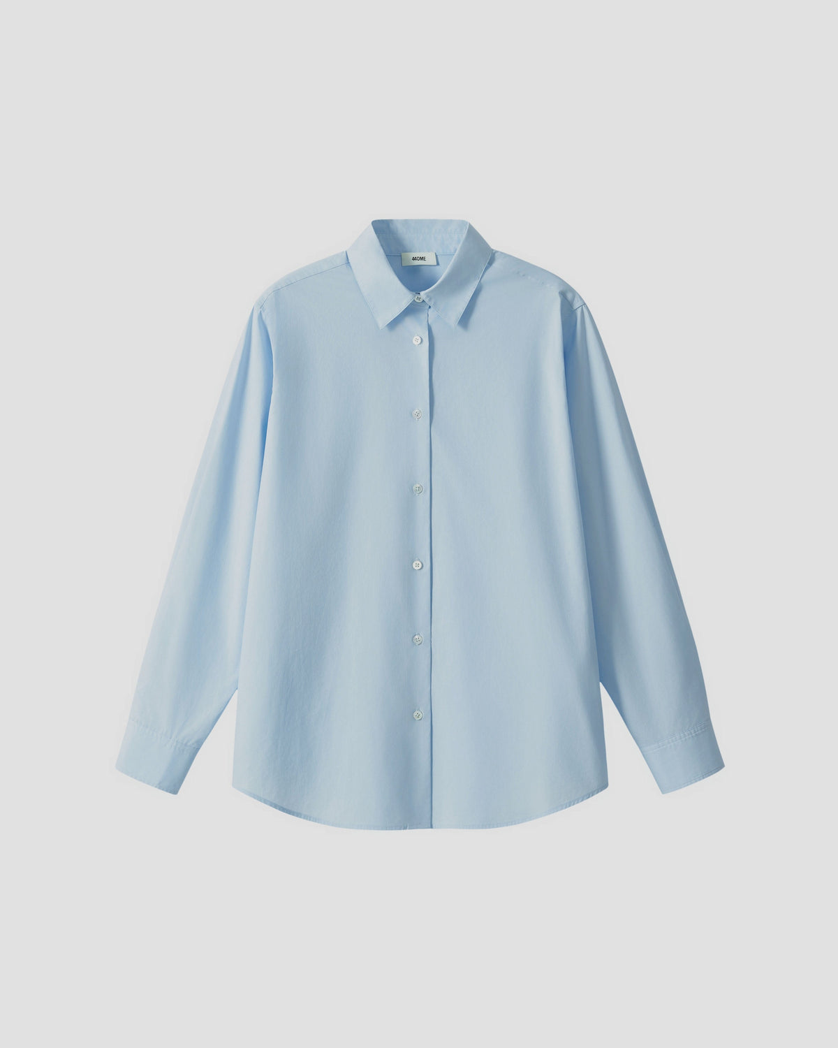 ESSENTIAL COTTON BUTTON DOWN SHIRT in BABY BLUE - flat front