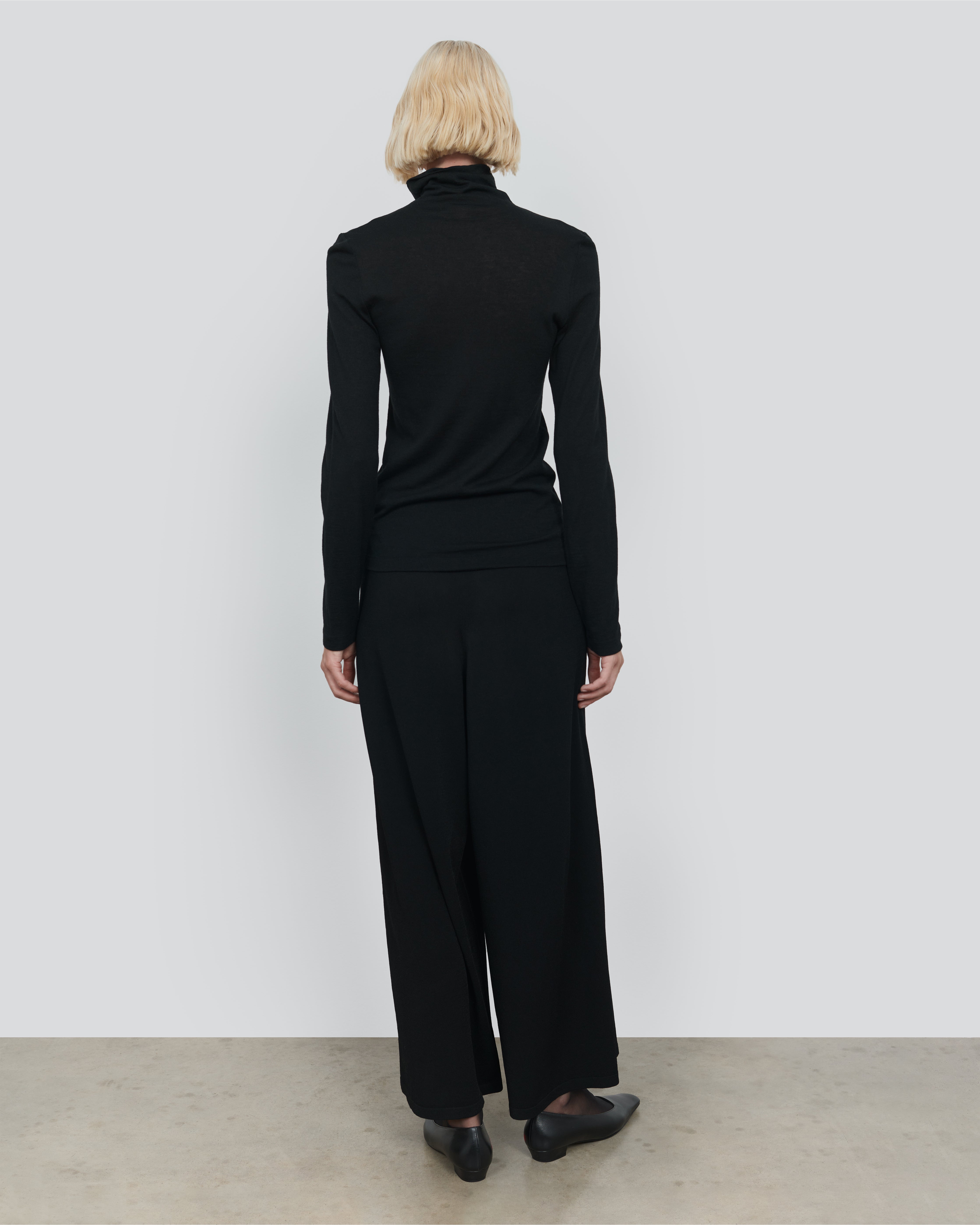 VISCOSE KNIT WIDE LEG PANT