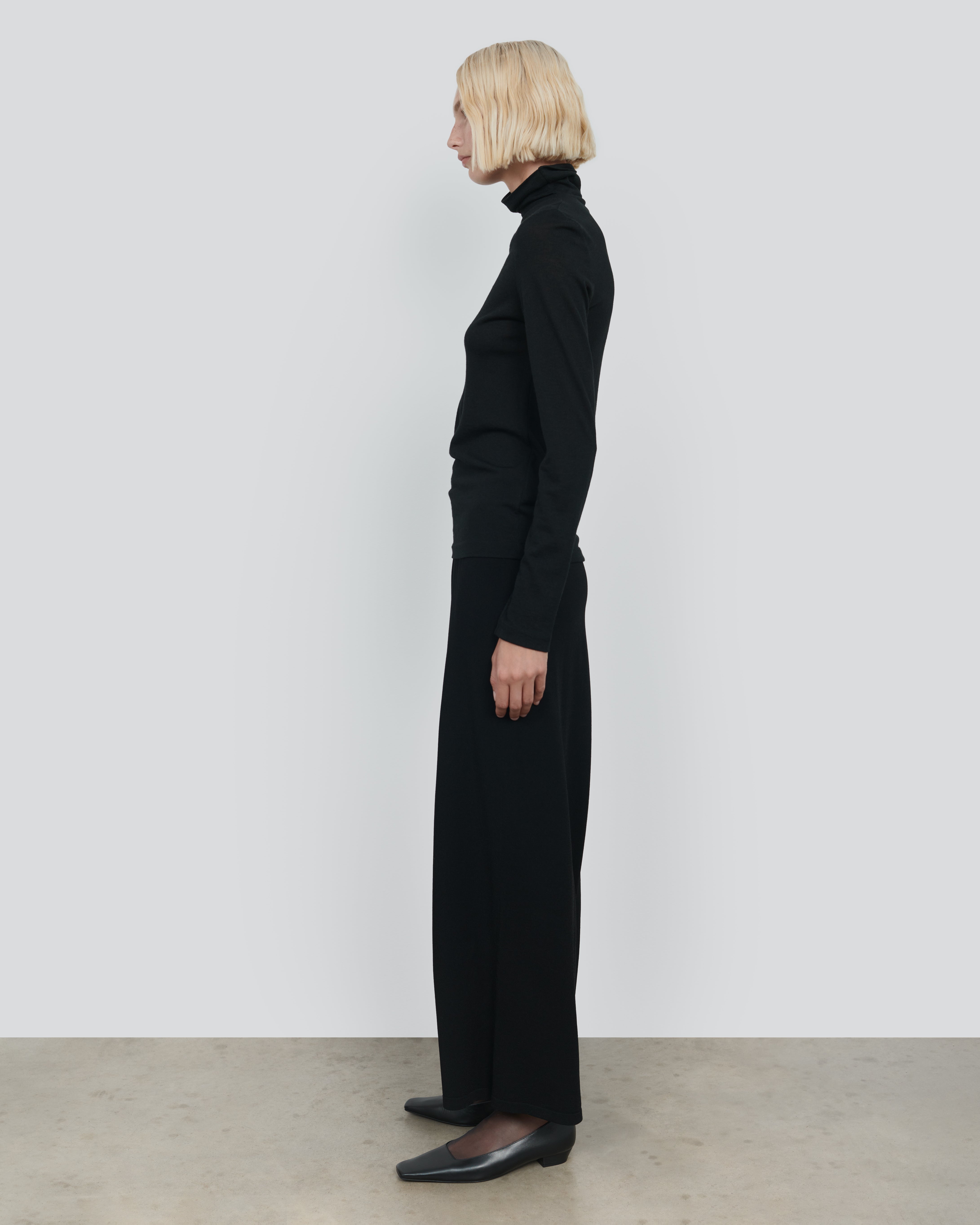 VISCOSE KNIT WIDE LEG PANT