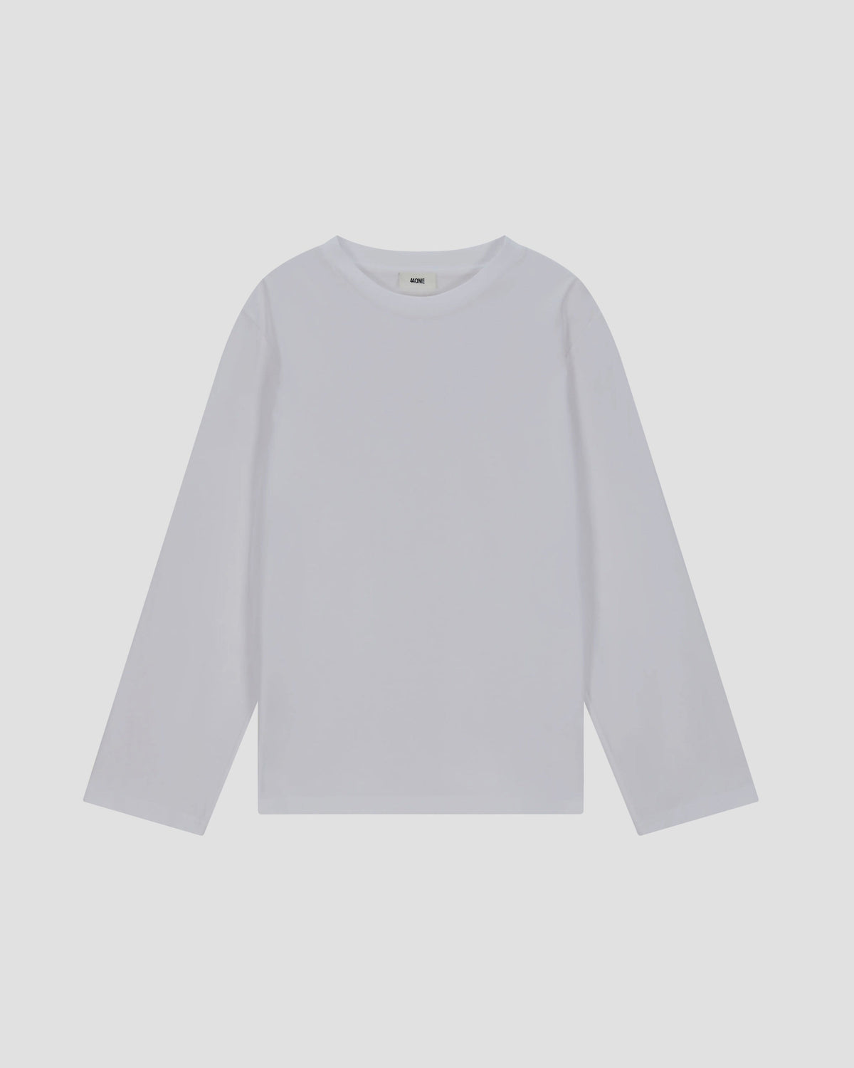 ESSENTIAL COTTON LONG SLEEVE TEE in WHITE - flat front