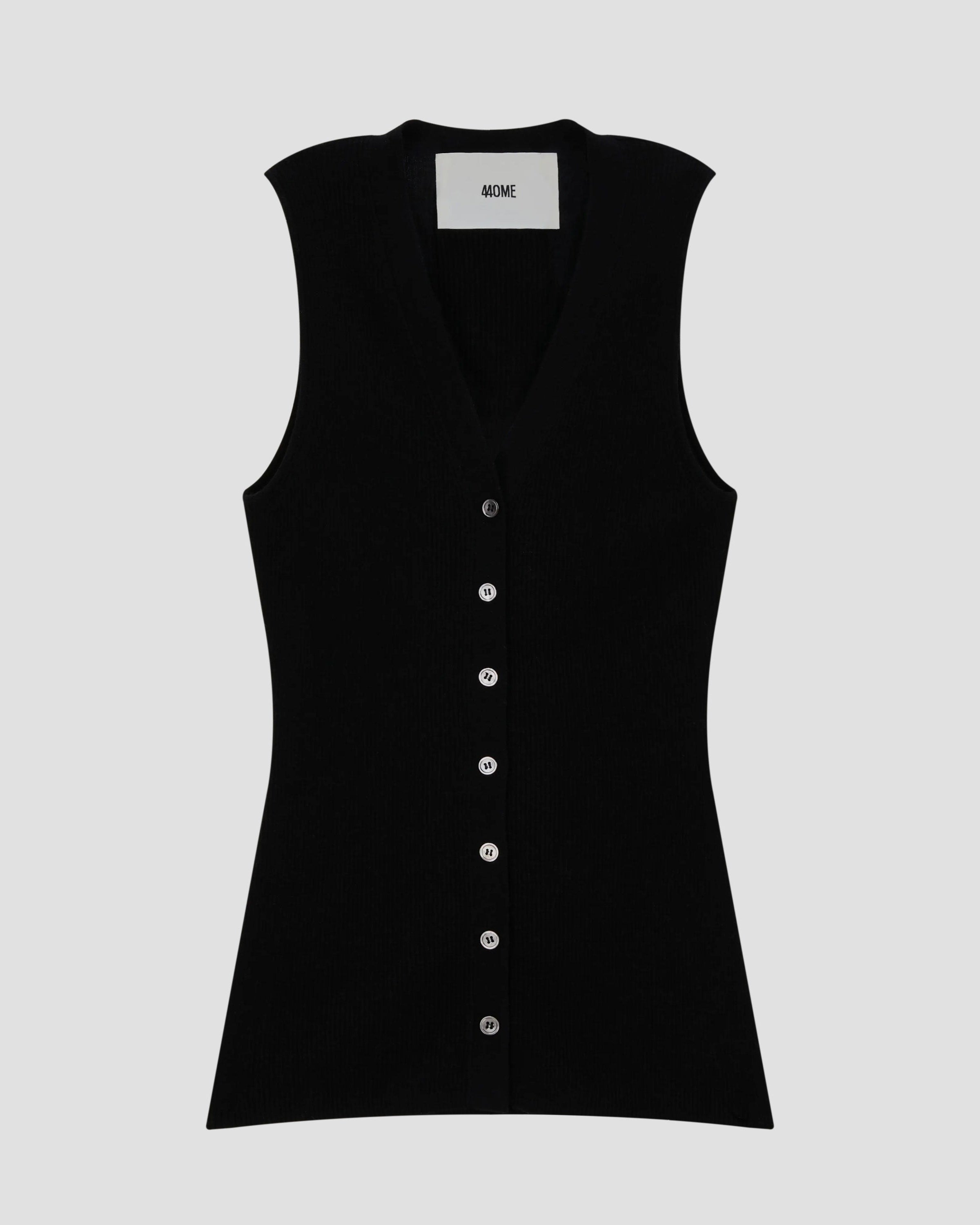 Wool Silk Sleeveless Vest - Luxury Layering Sweater | 440ME