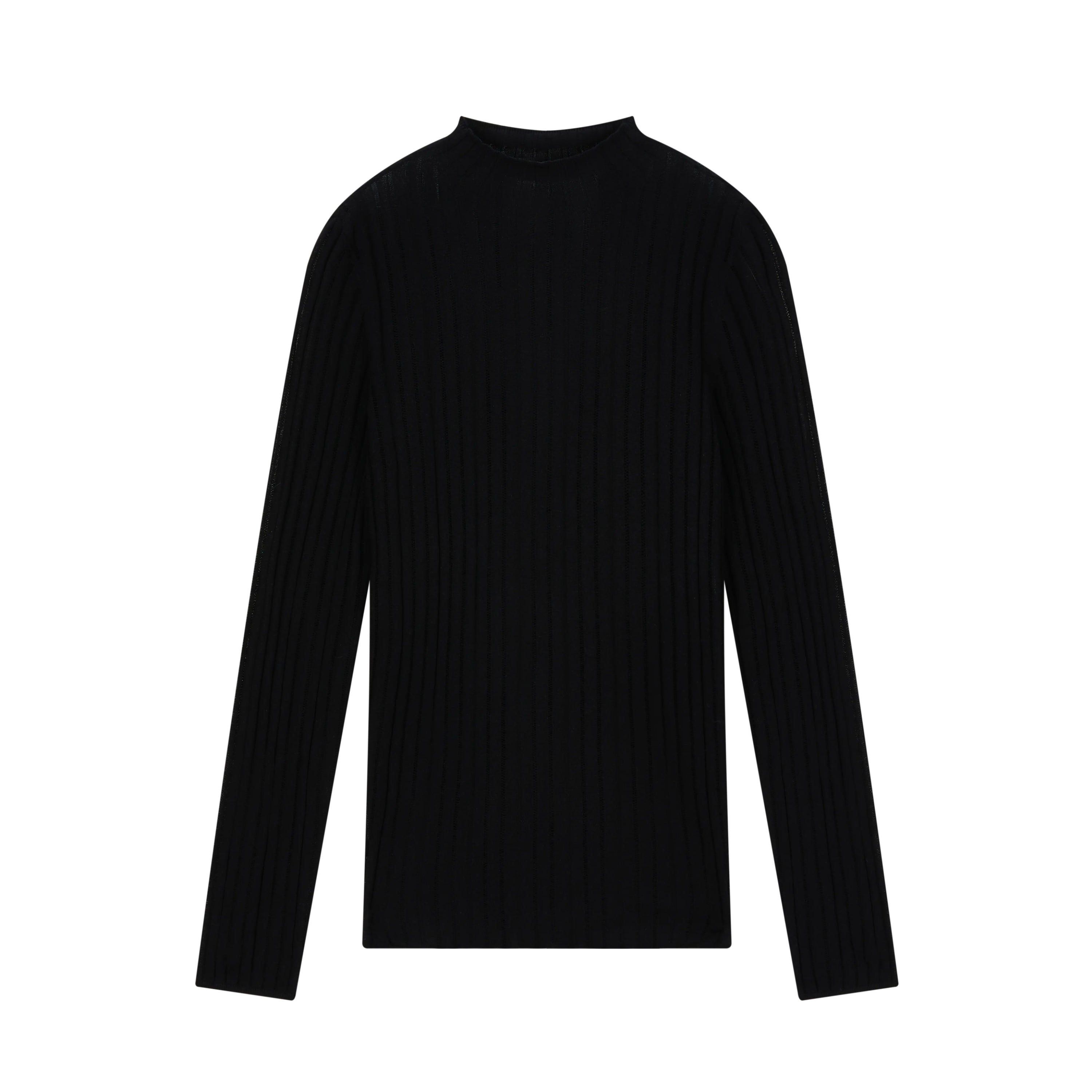 WOOL SILK SLIM FUNNEL NECK