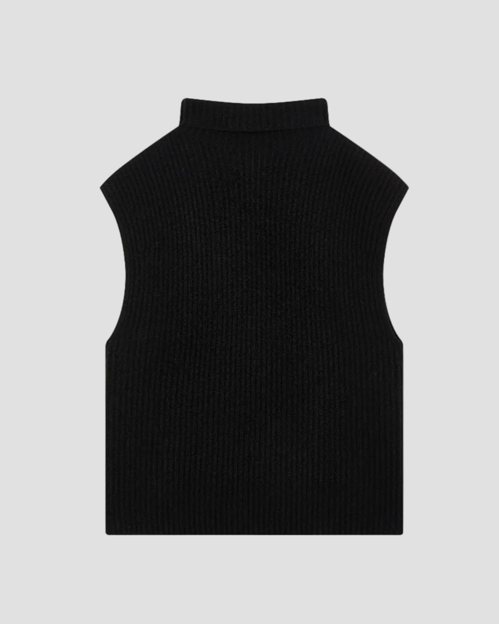 COTTON WOOL SLEEVELESS MOCK NECK