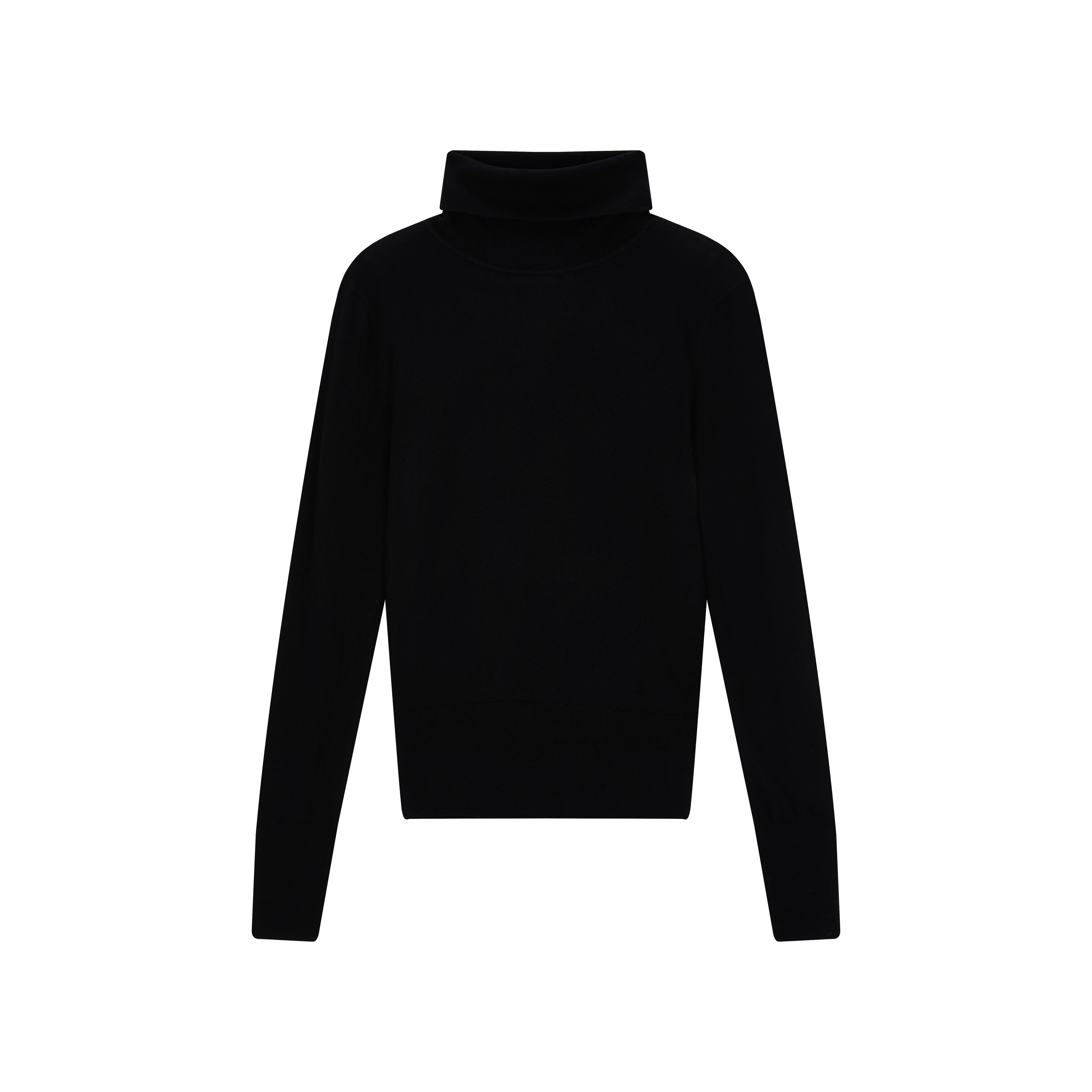 WOOL SILK SLIM TURTLENECK