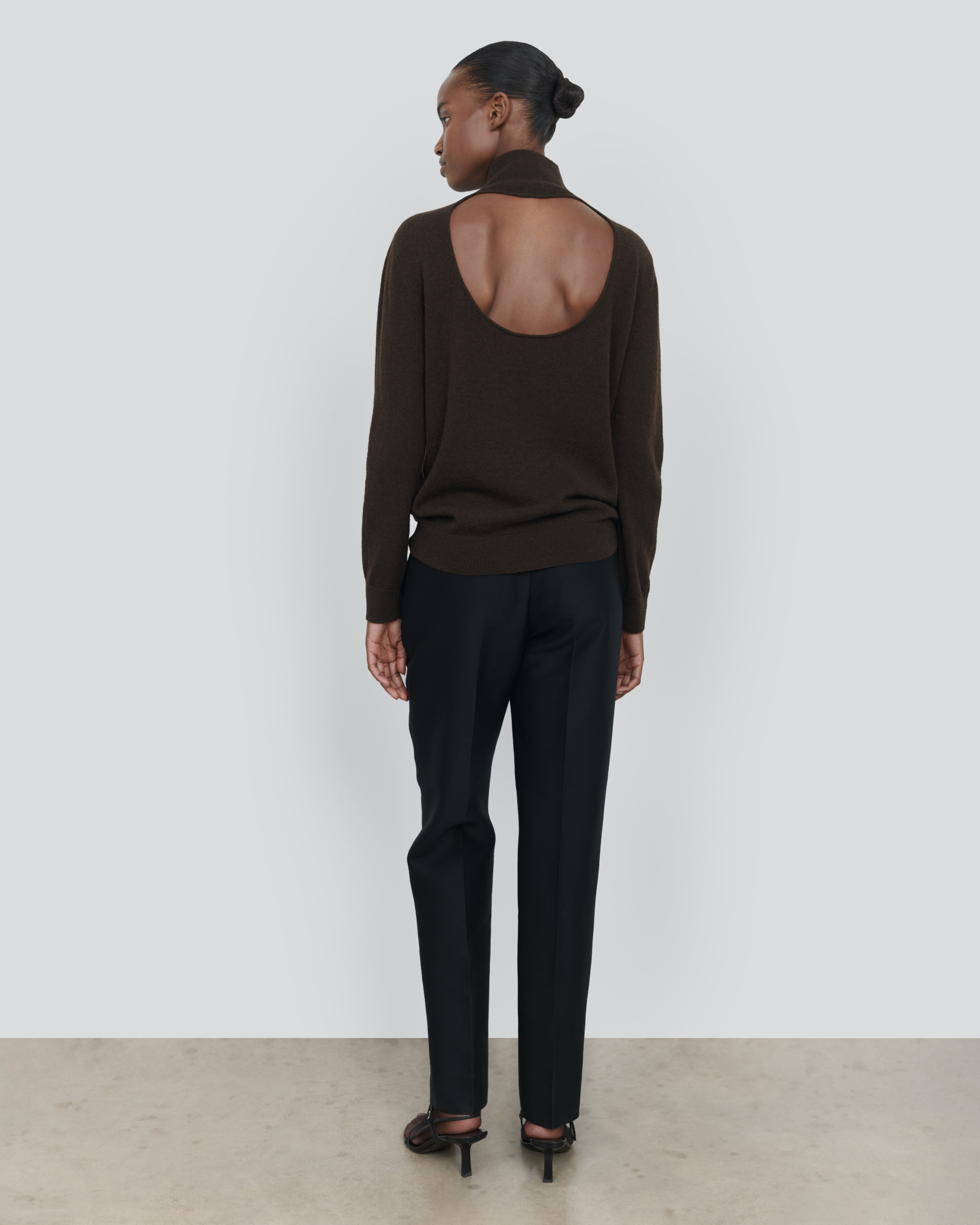 YAK OPEN BACK MOCK NECK