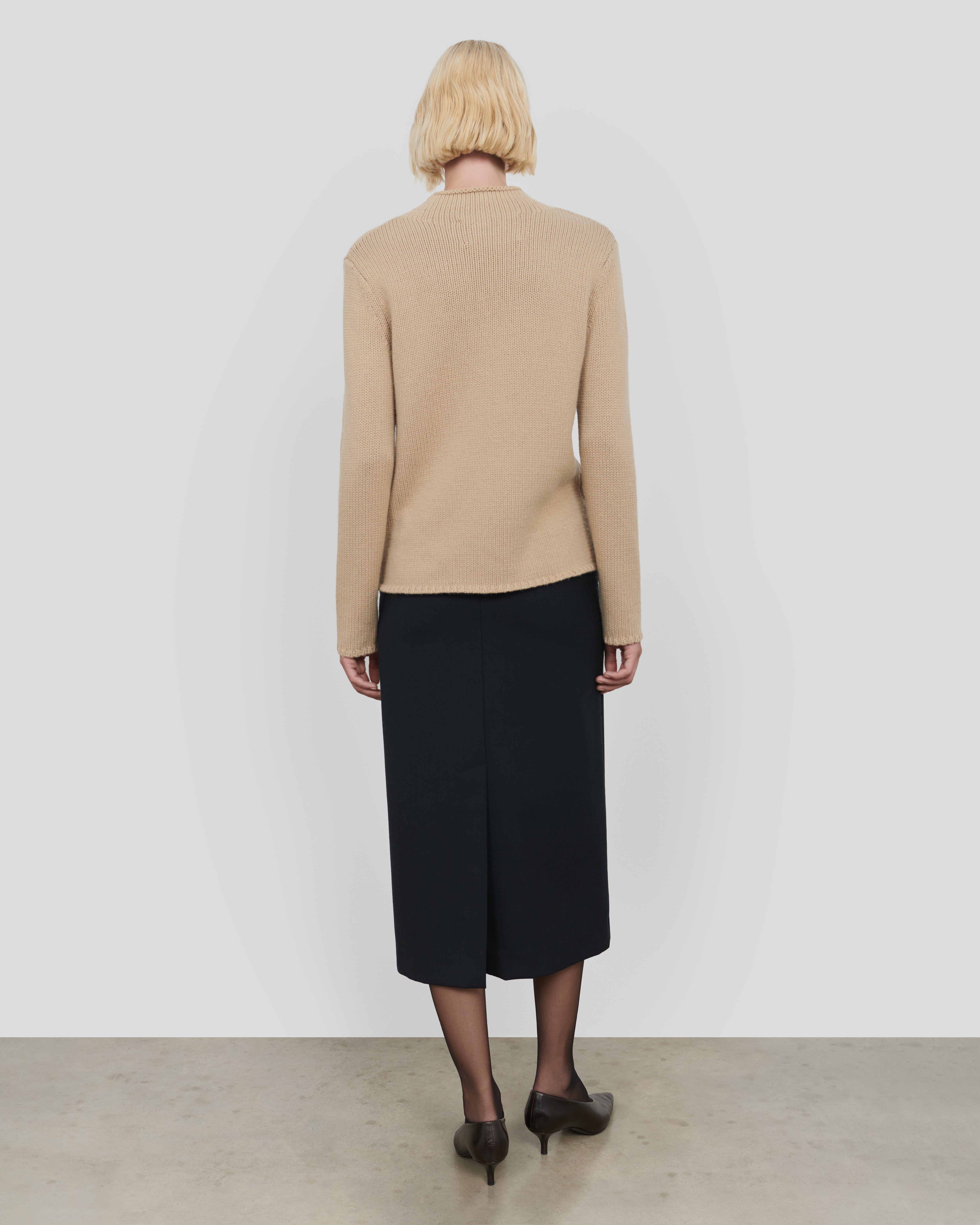 COTTON WOOL MOCK NECK