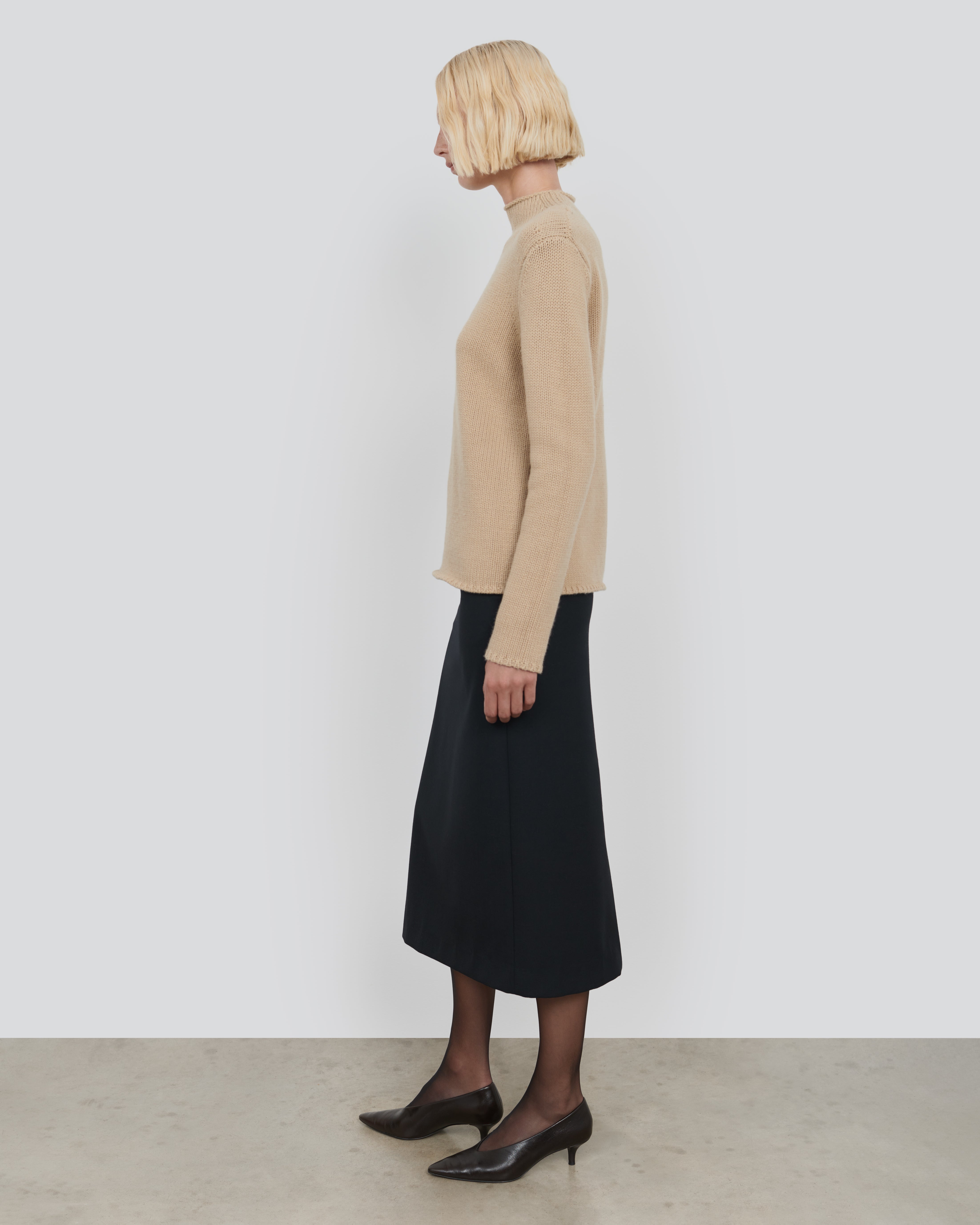COTTON WOOL MOCK NECK