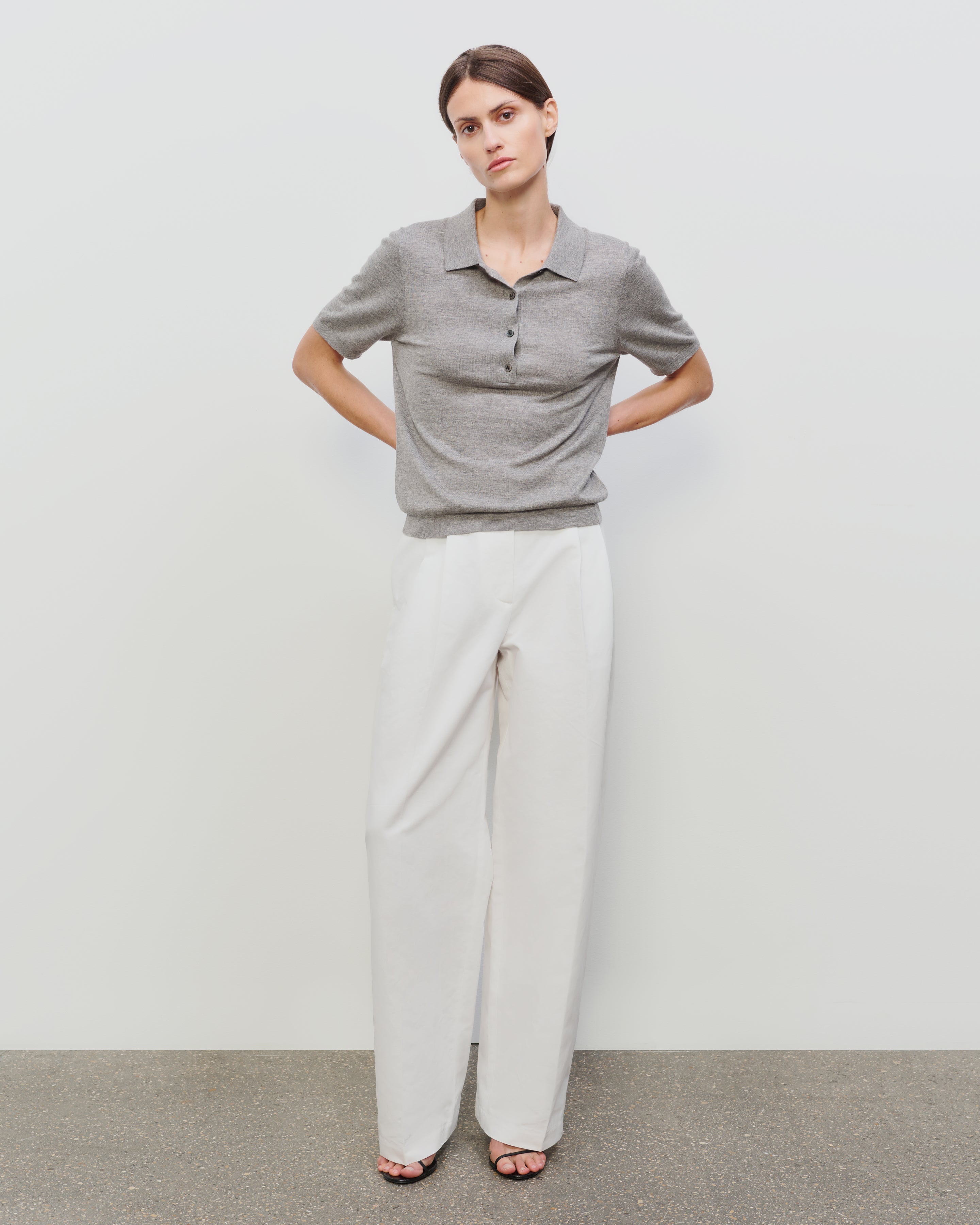 ESSENTIAL CASHMERE SILK SHORT SLEEVE POLO