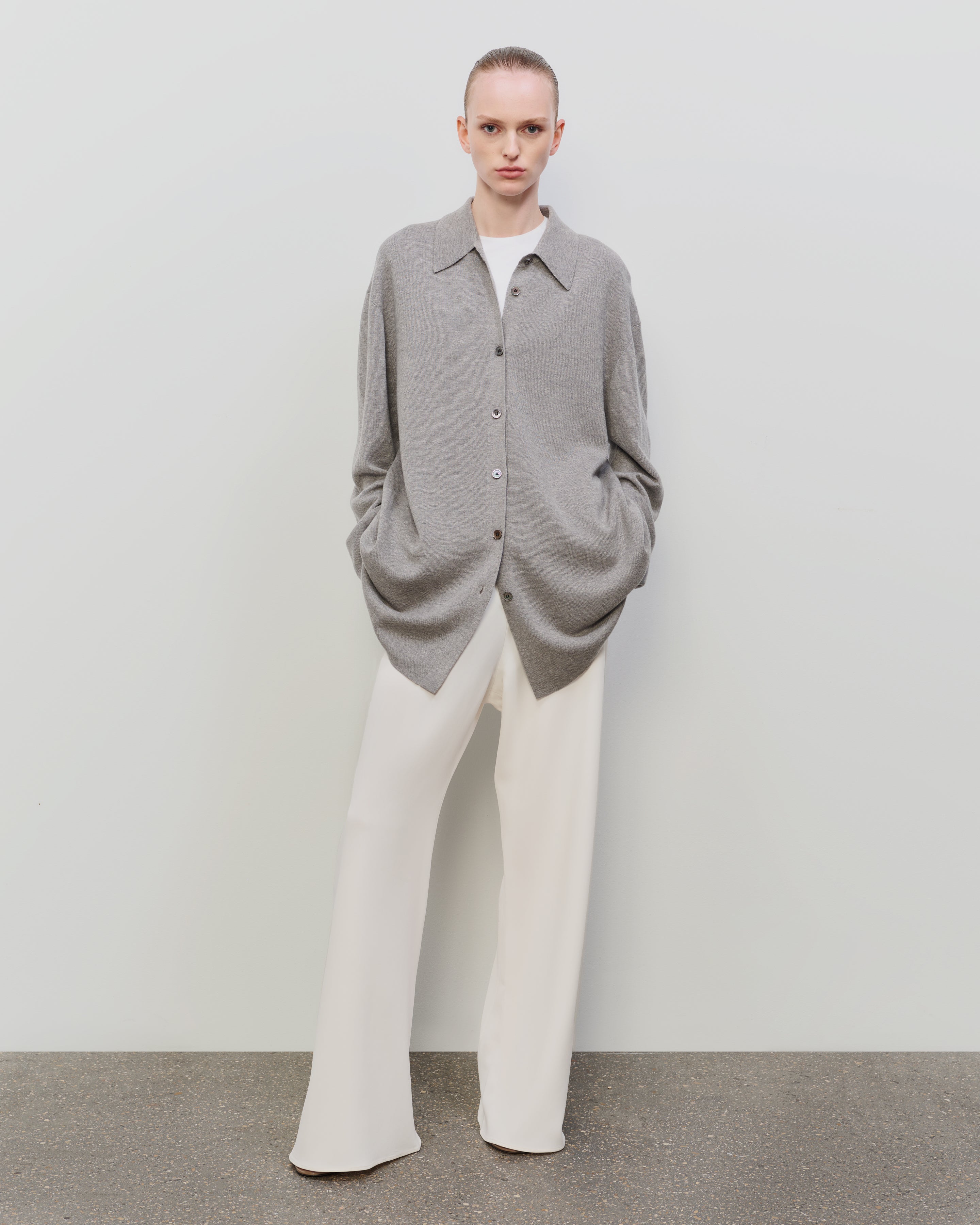 CASHMERE SILK OVERSIZED KNIT SHIRT