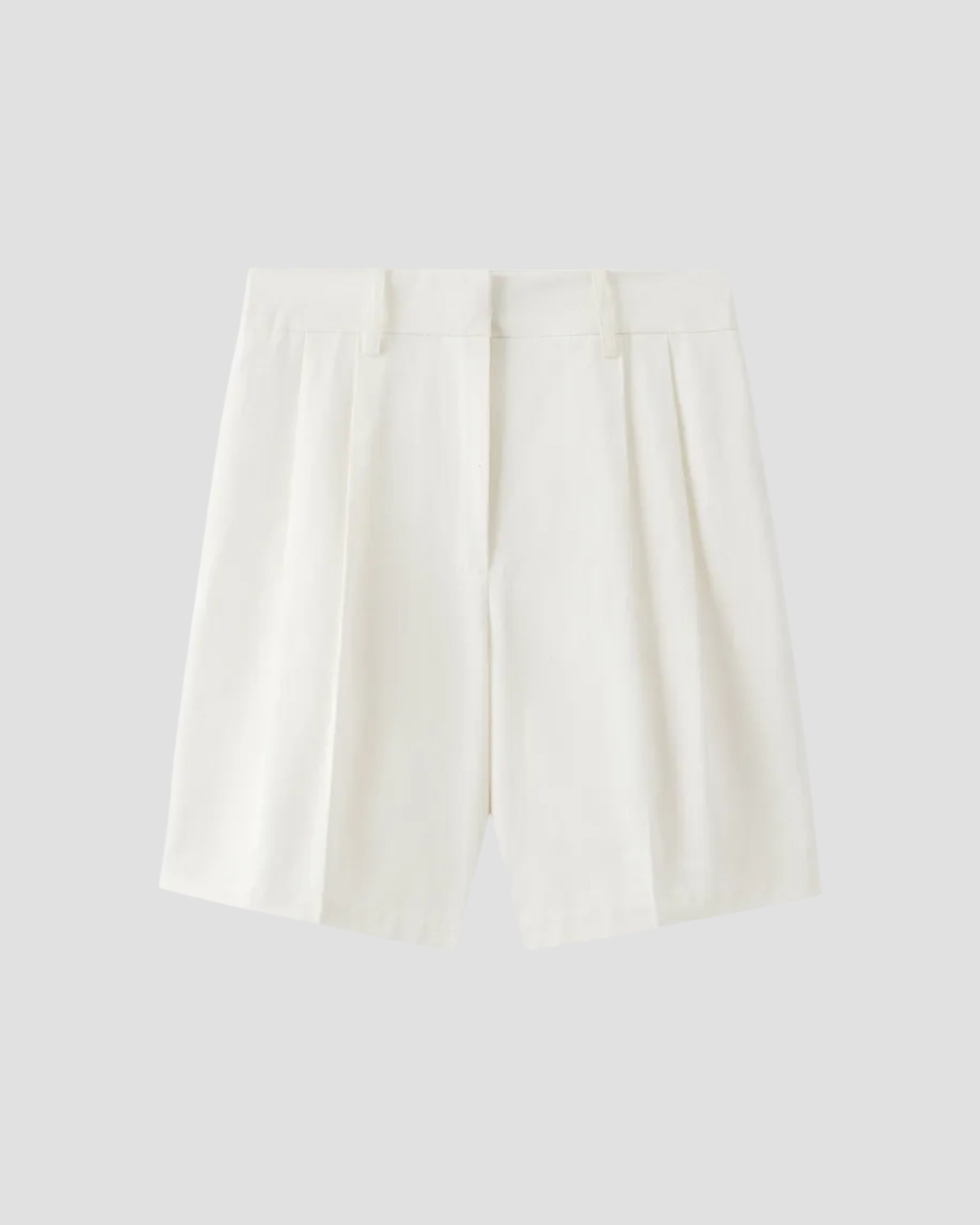 LINEN COTTON PLEATED BERMUDA