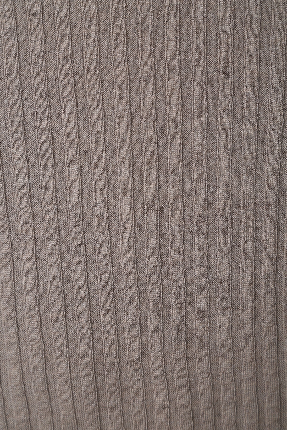 LINEN COTTON RIB BUTTON DOWN in Camel - detail #colour_Camel