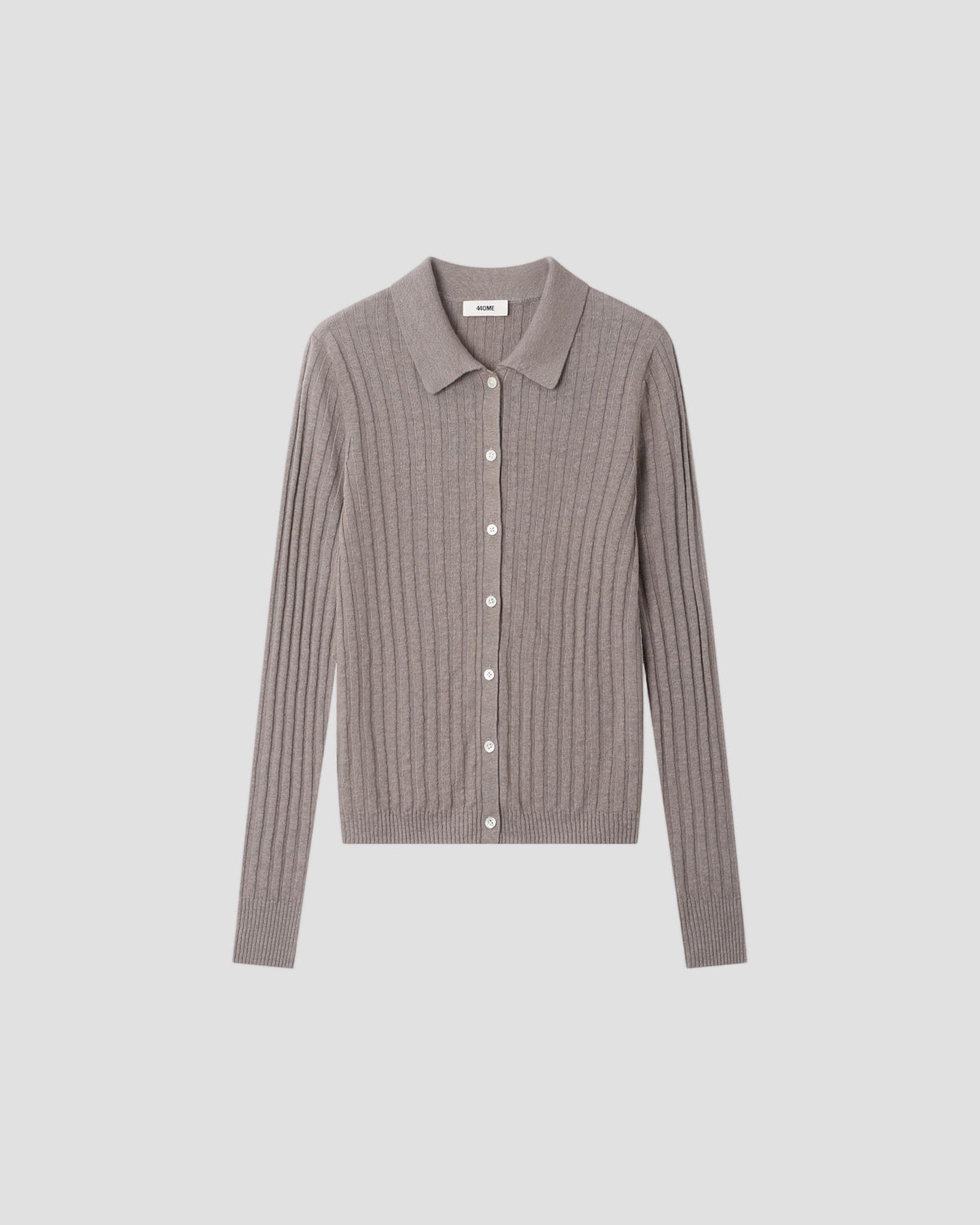 LINEN COTTON RIB BUTTON DOWN in Camel - flat front