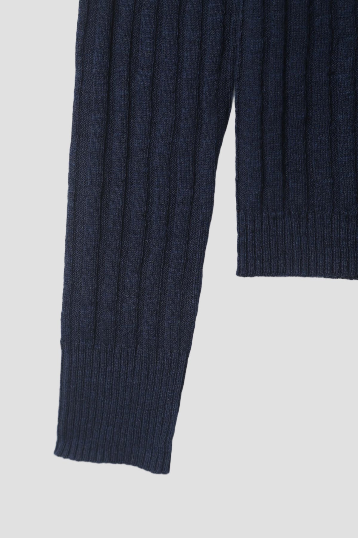 LINEN COTTON RIB BUTTON DOWN in NAVY - detail #colour_NAVY