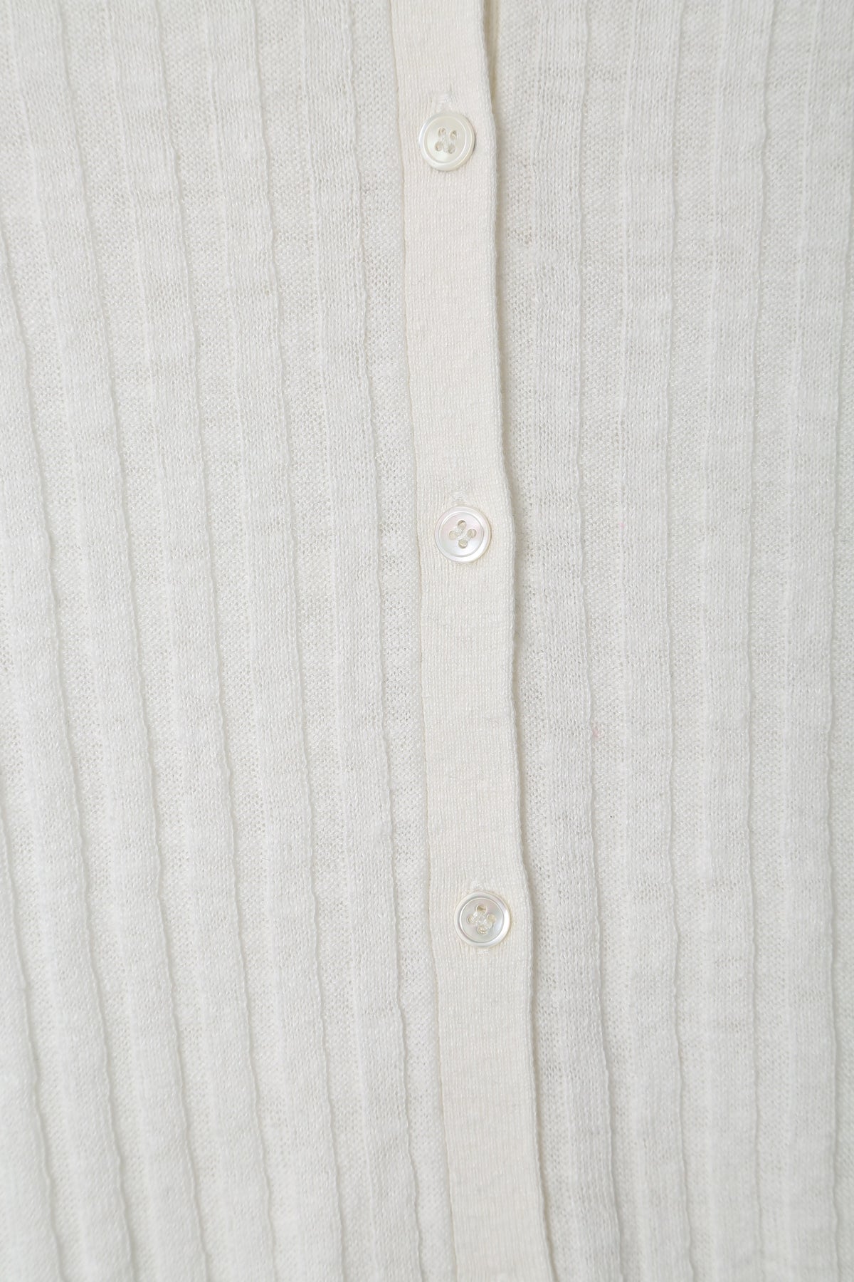 LINEN COTTON RIB BUTTON DOWN in White - detail #colour_White