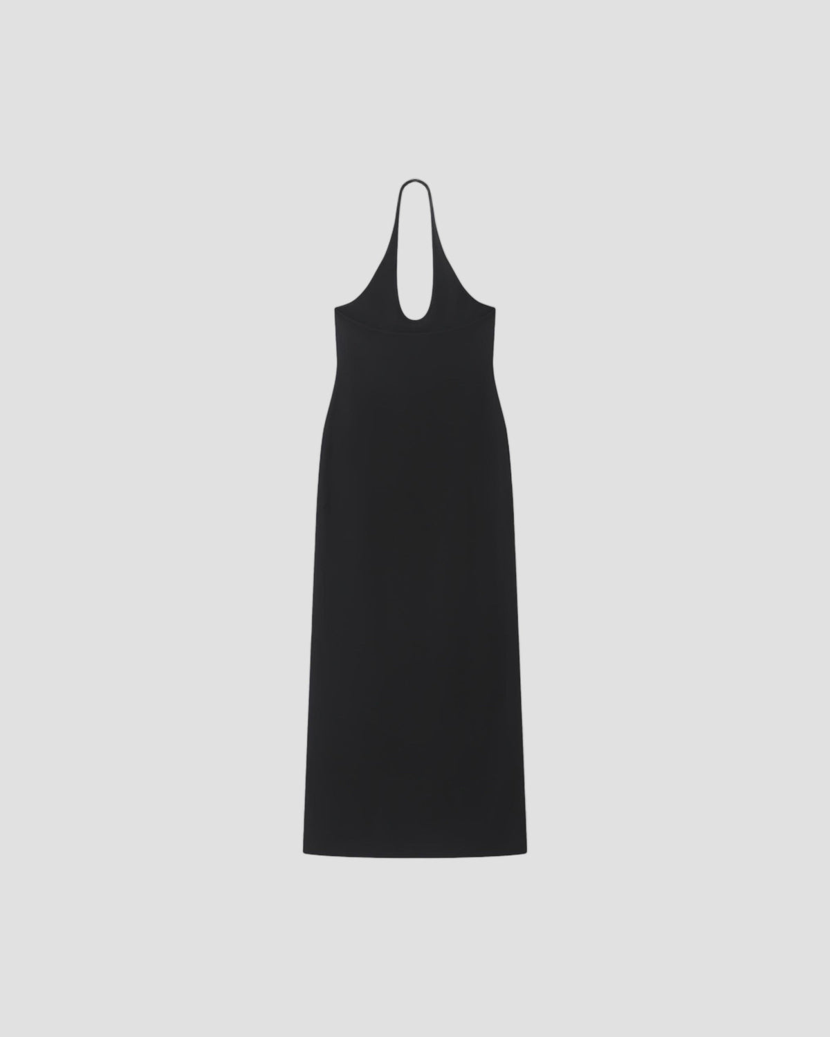 SILK VISCOSE TANK DRESS in Black - back view #colour_Black