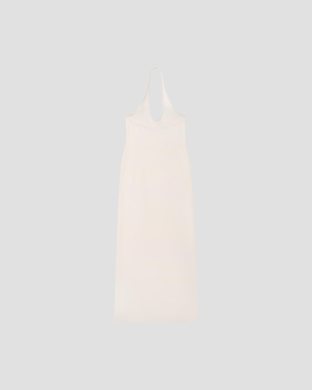 SILK VISCOSE TANK DRESS in White - flat back #colour_White