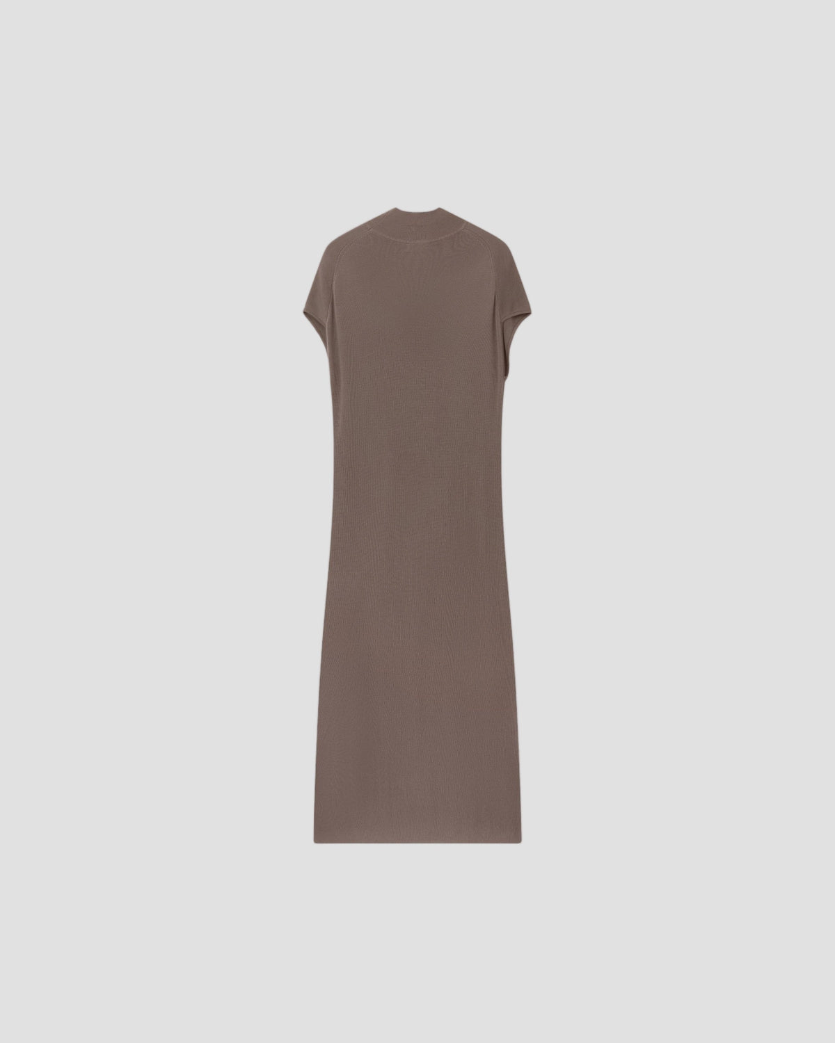 TENCEL SILK RELAXED DRESS in CARAMEL - flat back #colour_CARAMEL
