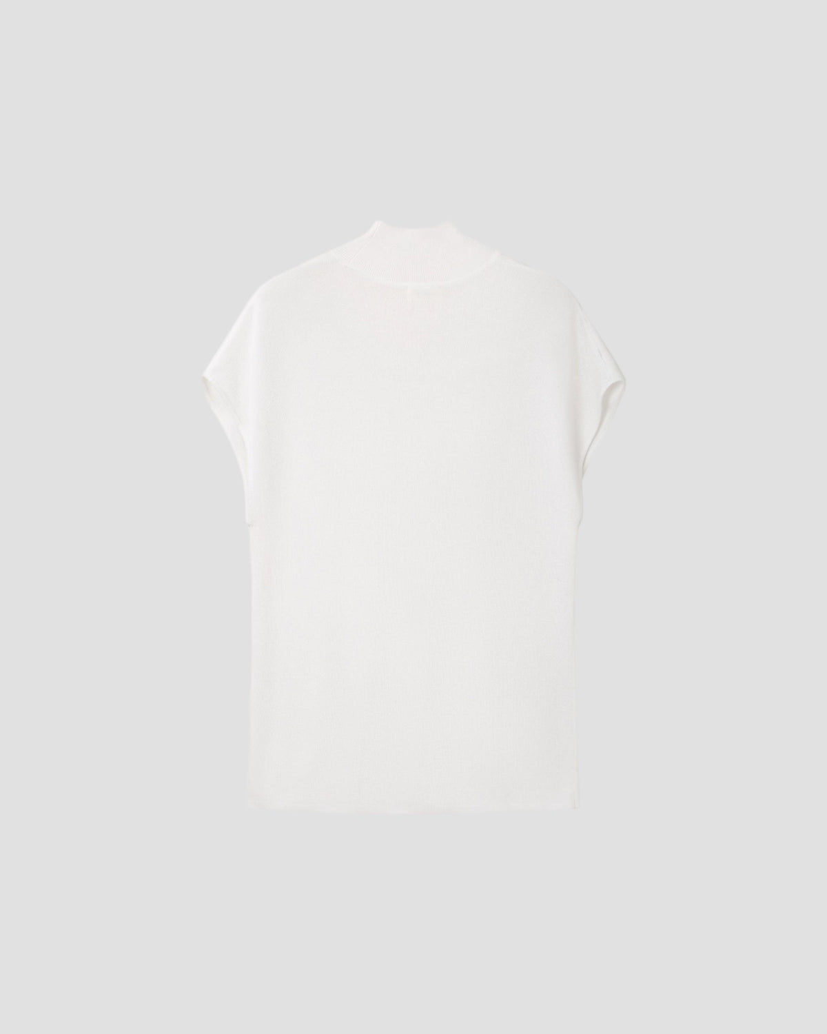 TENCEL SILK RELAXED TOP in White - flat back #colour_White