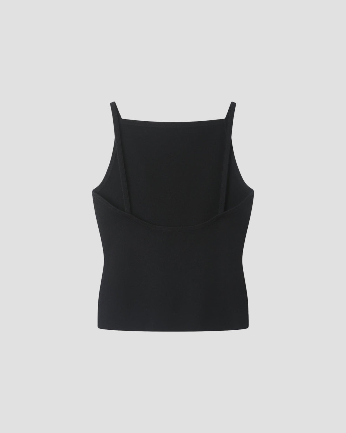 SILK VISCOSE CAMISOLE in Black - flat back #colour_Black