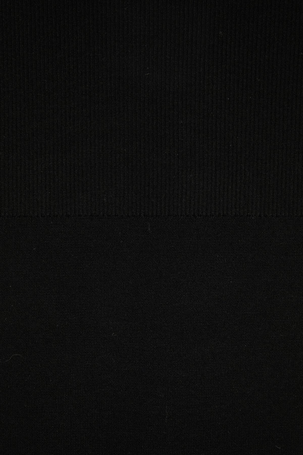 SILK VISCOSE RIB MOCK NECK DRESS in Black - detail #colour_Black