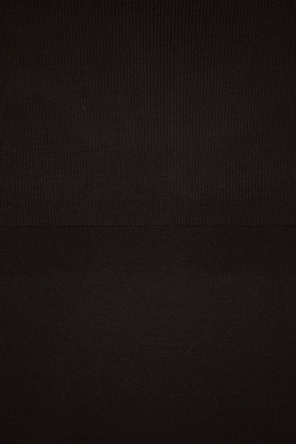 SILK VISCOSE RIB MOCK NECK DRESS in Brown - detail #colour_Brown