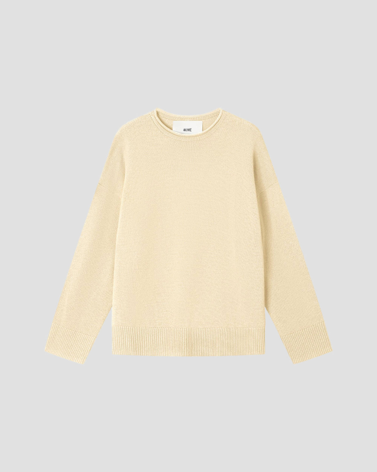 Wool Cashmere Relaxed Crewneck in Rutabaga - flat front
