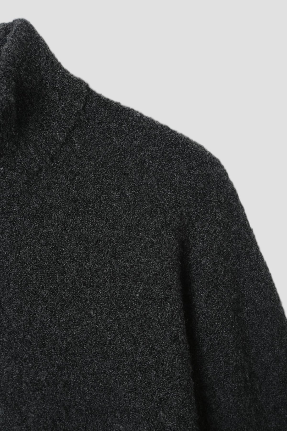 Wool Blend 1/2 Zip in Dark Grey - detail #colour_Dark Grey