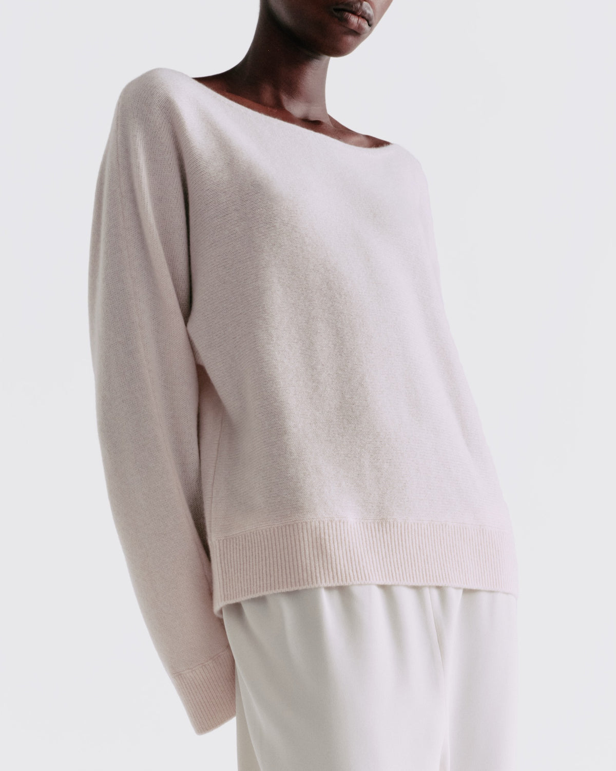 Wool Cashmere Relaxed Boatneck in Silence #colour_Silence