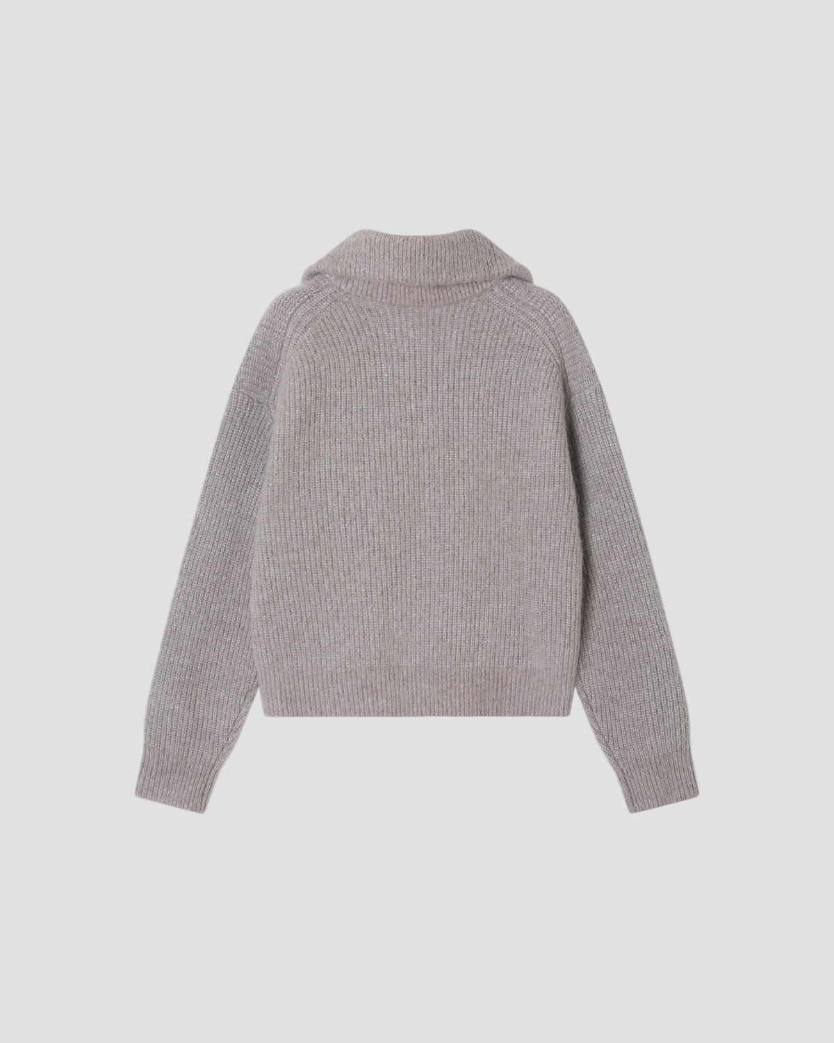 Alpaca Wool Zip Up in Driftwood #colour_Driftwood