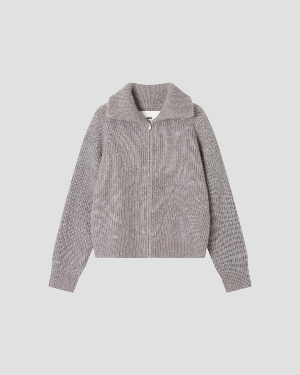 Alpaca Wool Zip Up in Driftwood