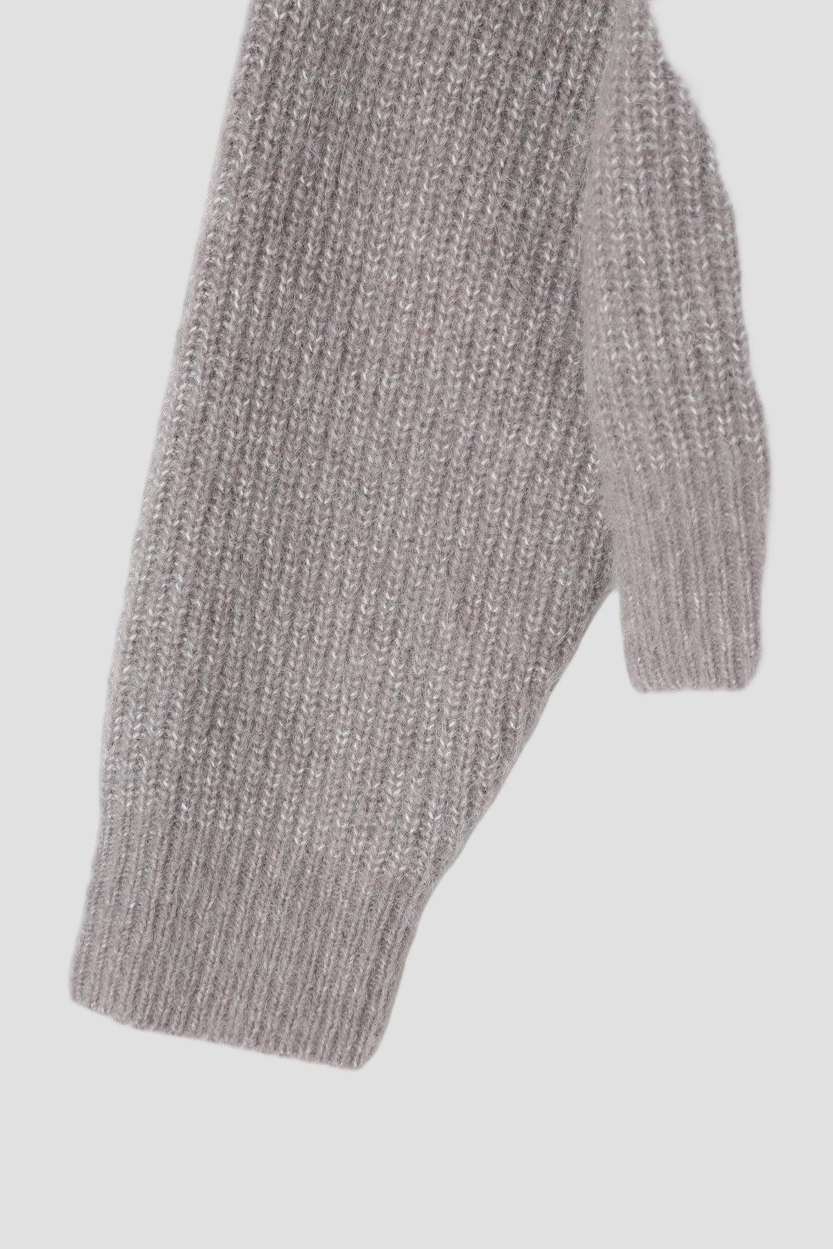 Alpaca Wool Zip Up in Driftwood - detail #colour_Driftwood