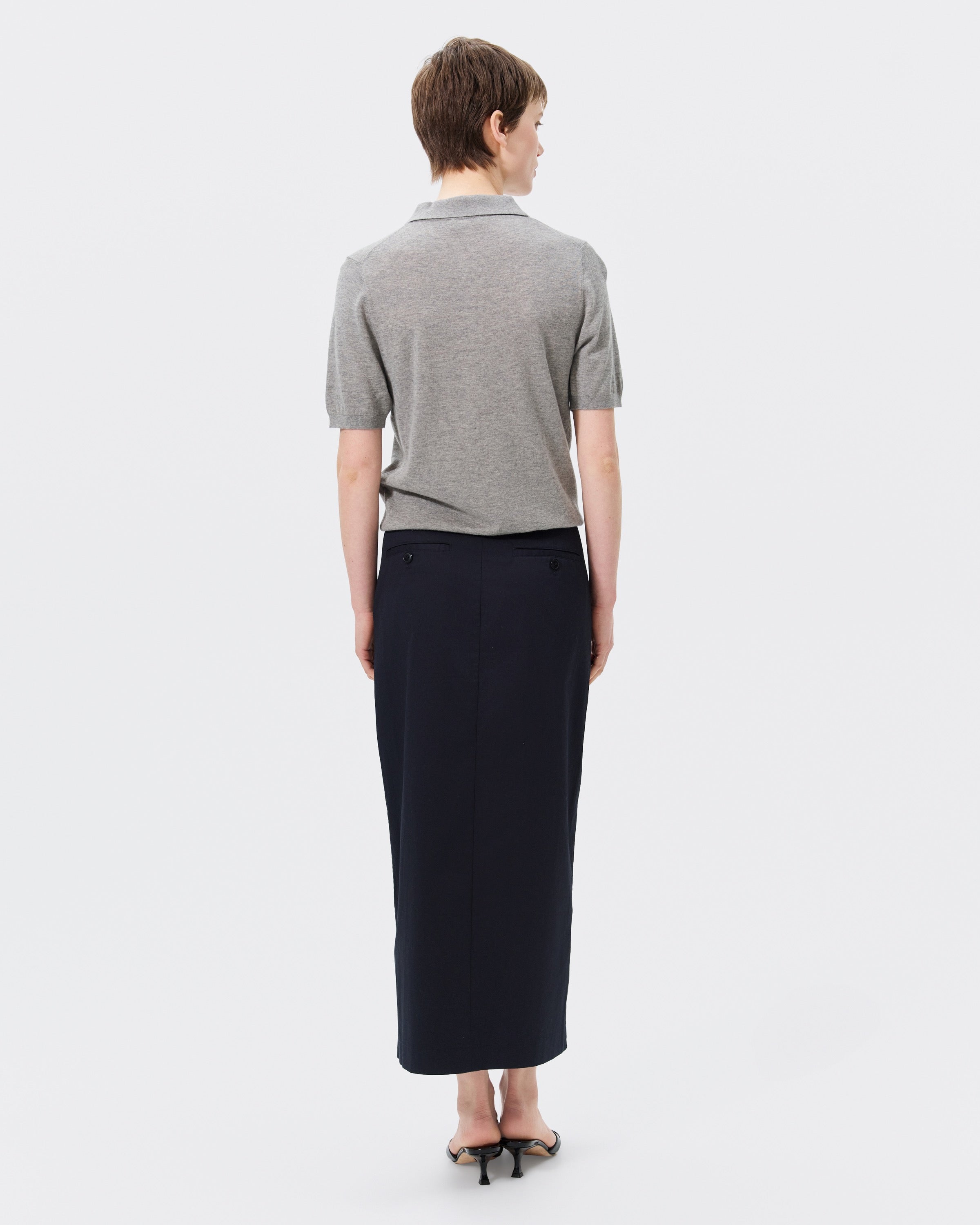 COTTON CHINO PENCIL SKIRT