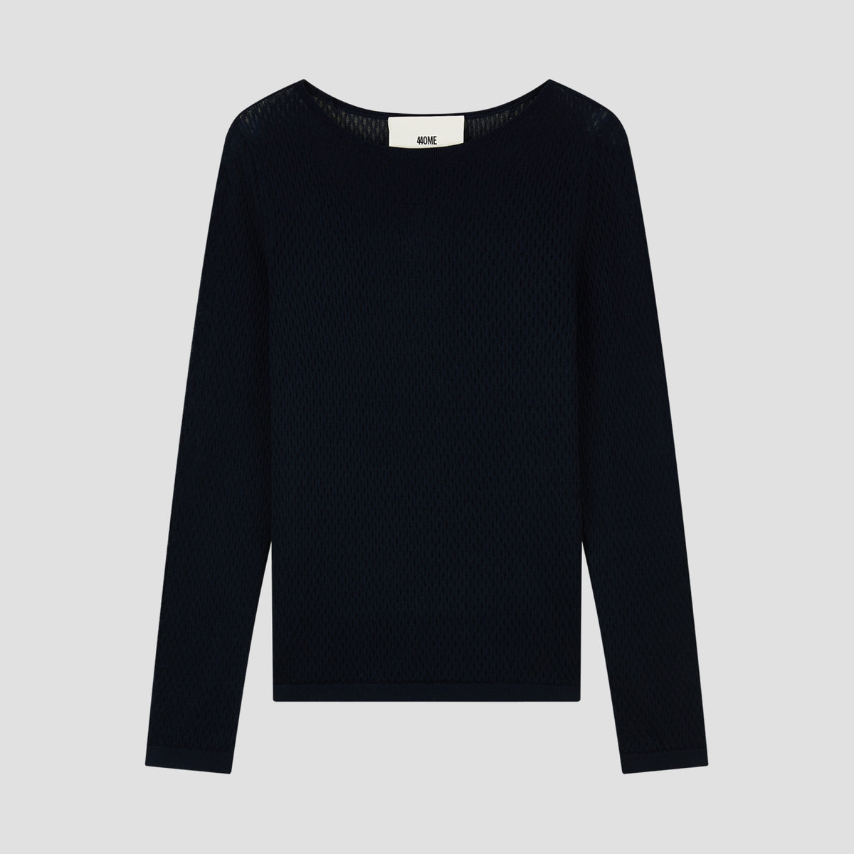 Cotton Mesh Long Sleeve Top – Fine Gauge Luxury Knit | 440ME