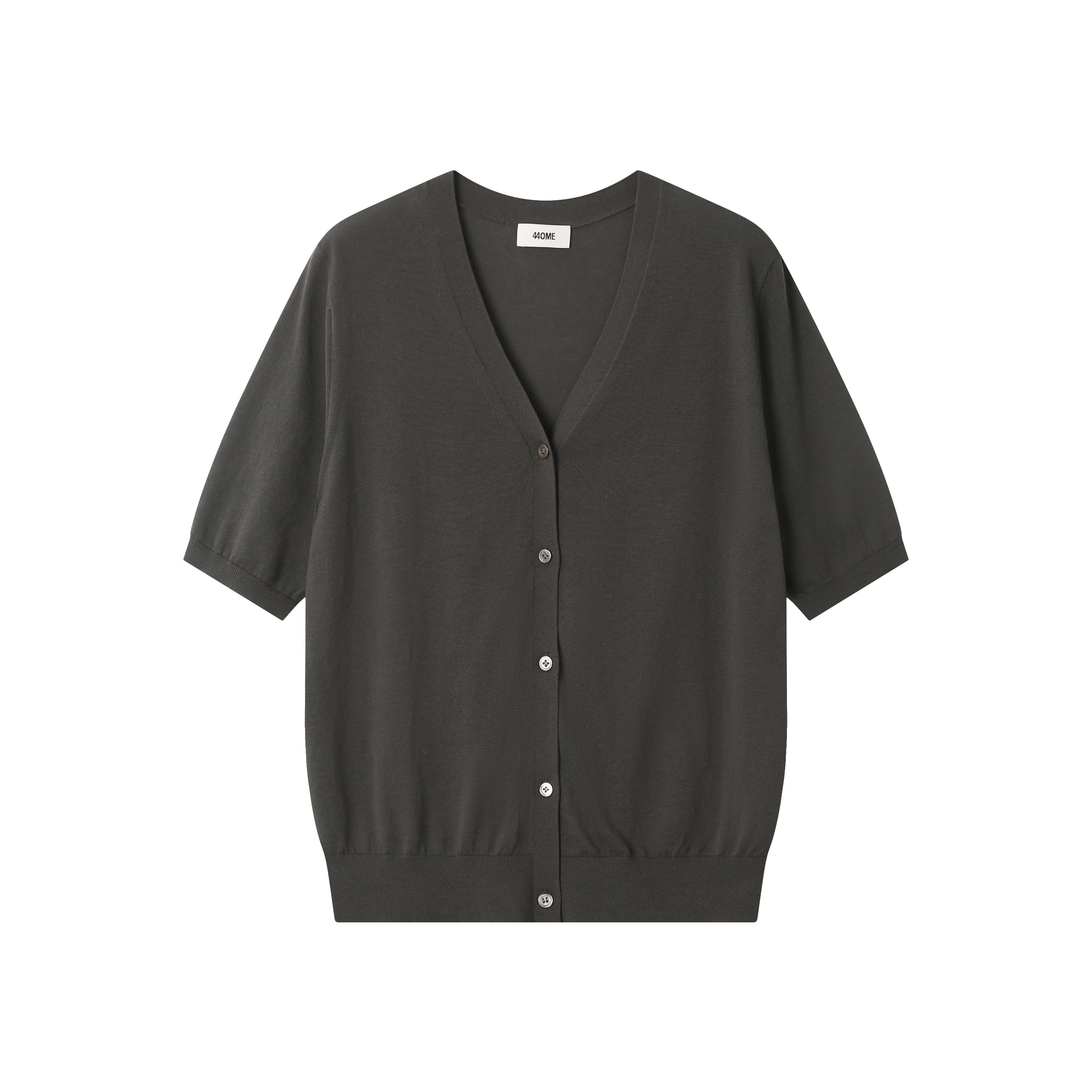COTTON RELAXED SHORT SLEEVE CARDIGAN