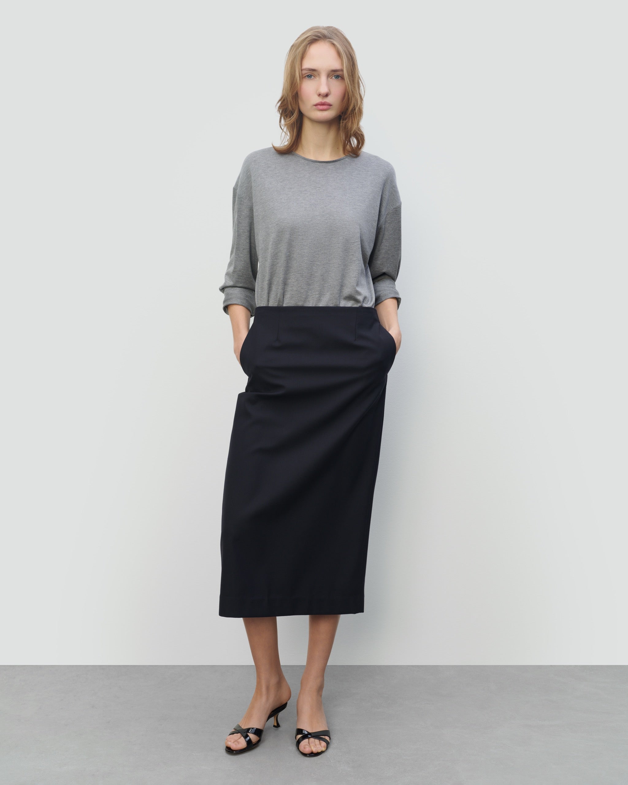 COTTON SILK OVERSIZED LONG SLEEVE TSHIRT