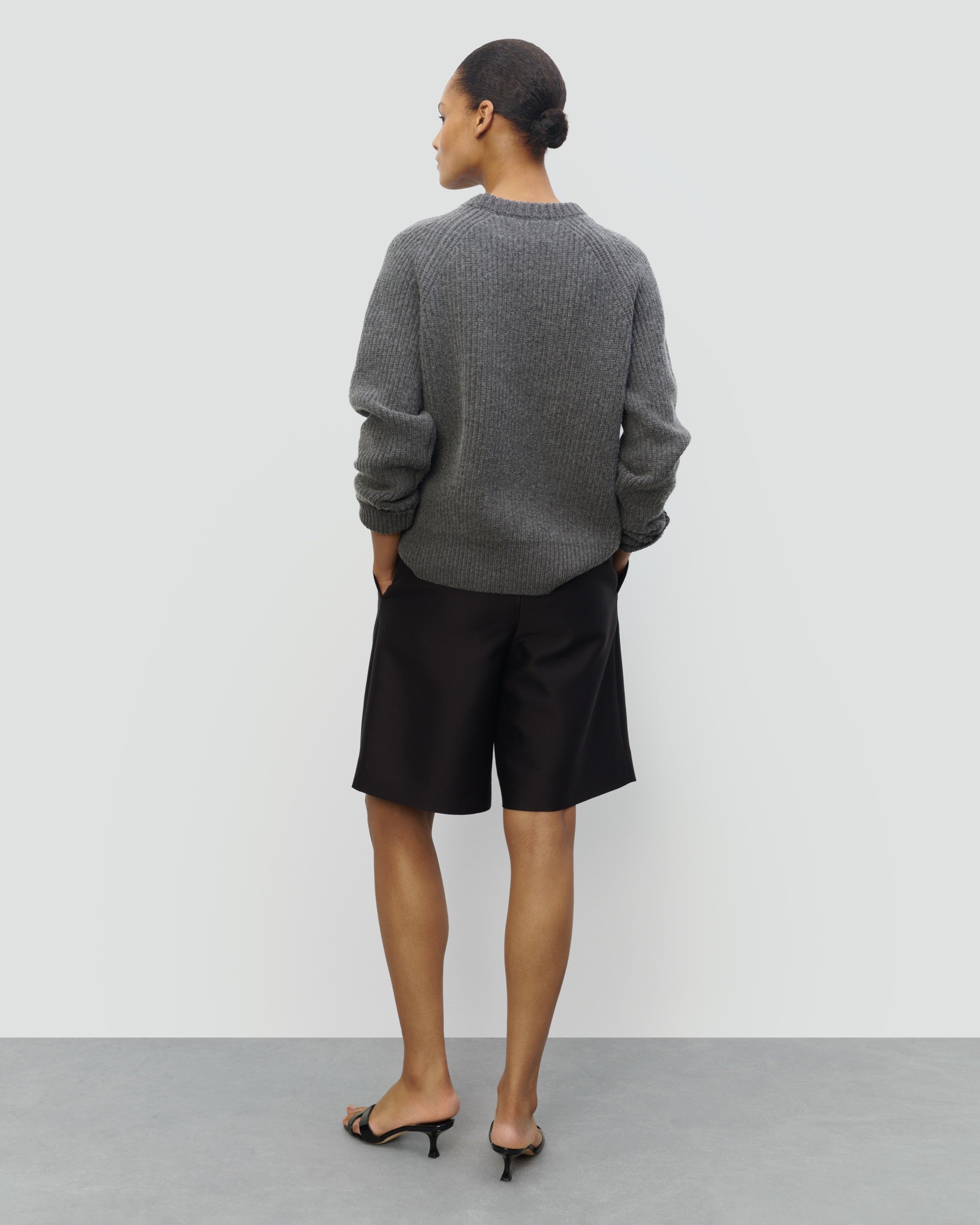 COTTON WOOL RIB CREWNECK