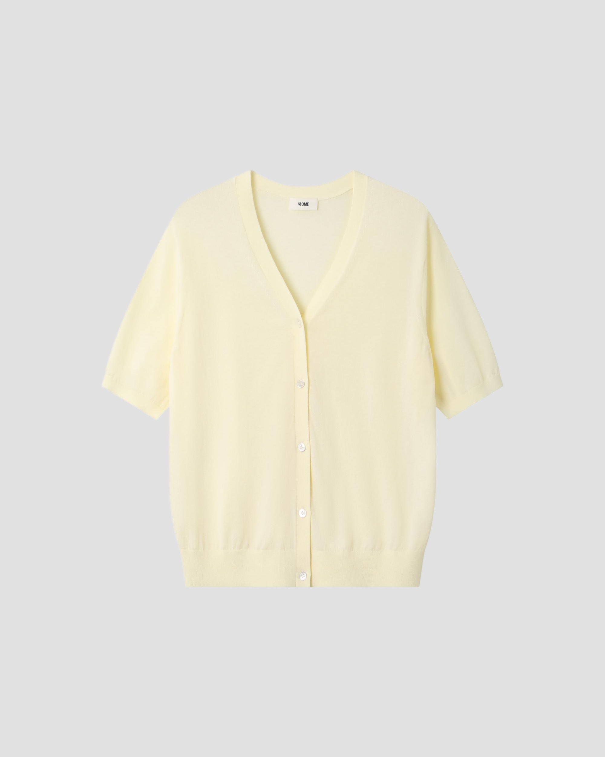 COTTON RELAXED SHORT SLEEVE CARDIGAN