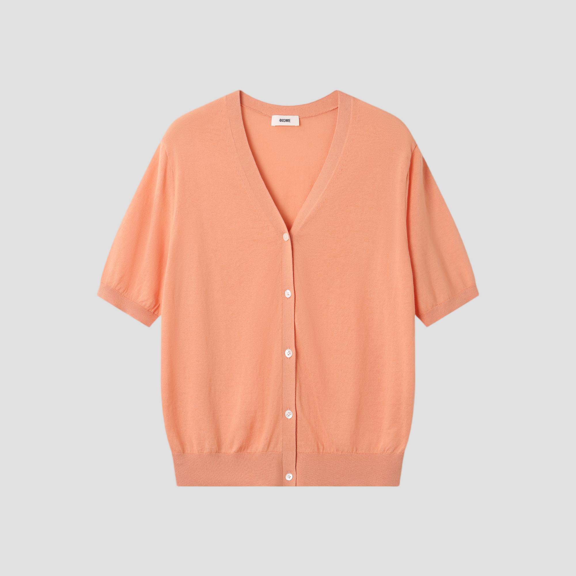 COTTON RELAXED SHORT SLEEVE CARDIGAN