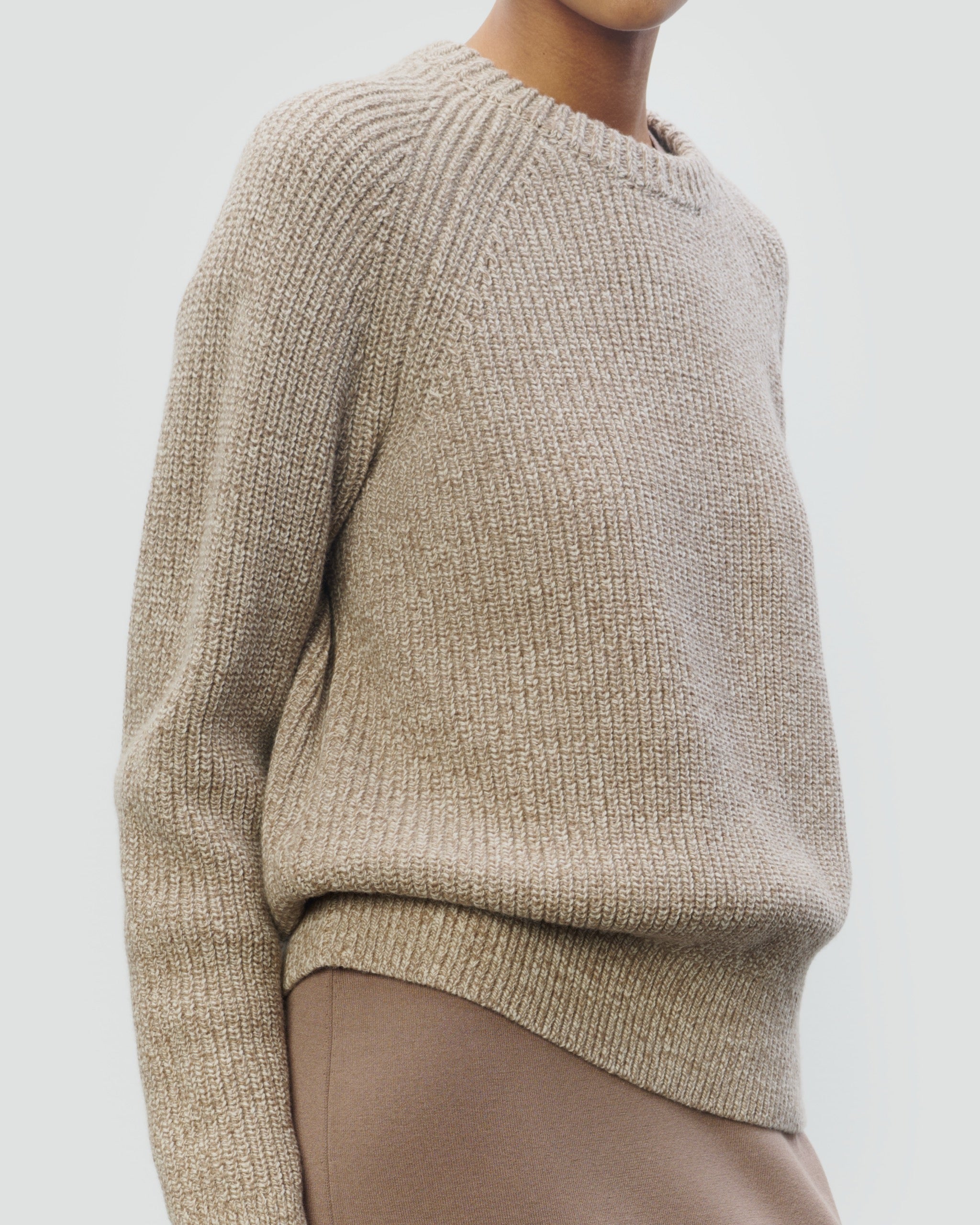 COTTON WOOL RIB CREWNECK