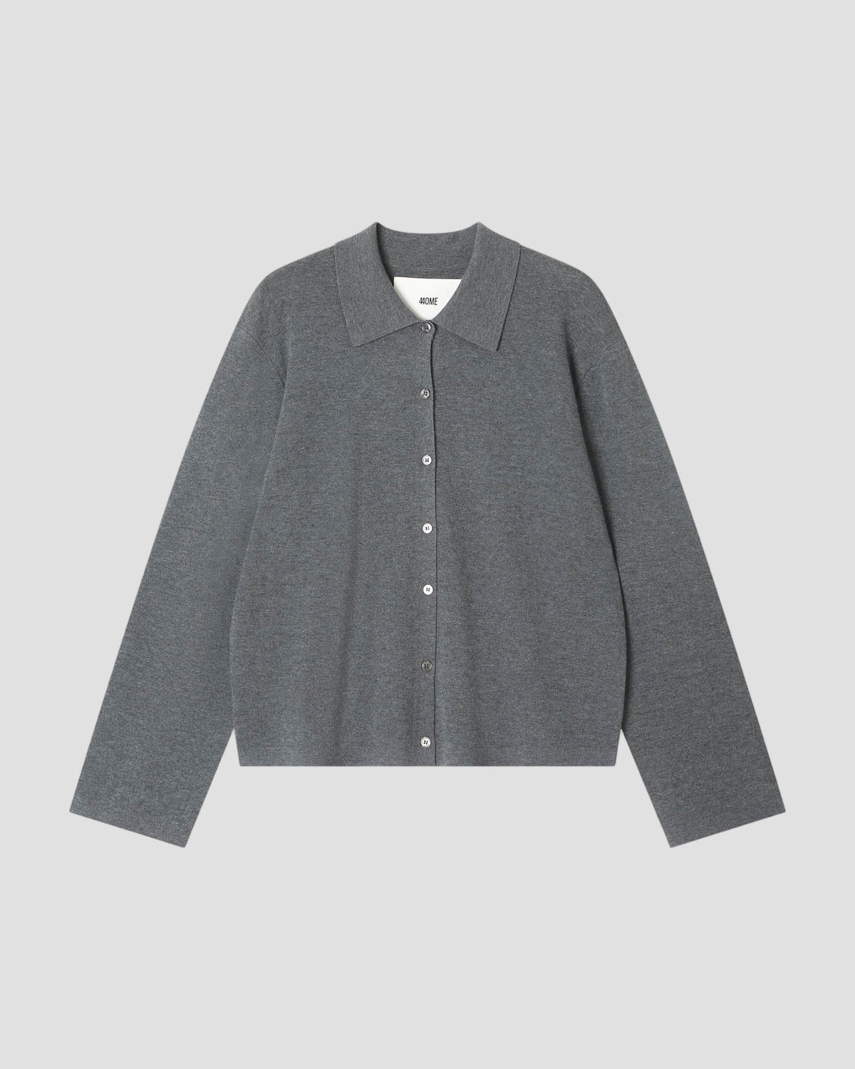 Cashmere Silk Boxy Knit Shirt